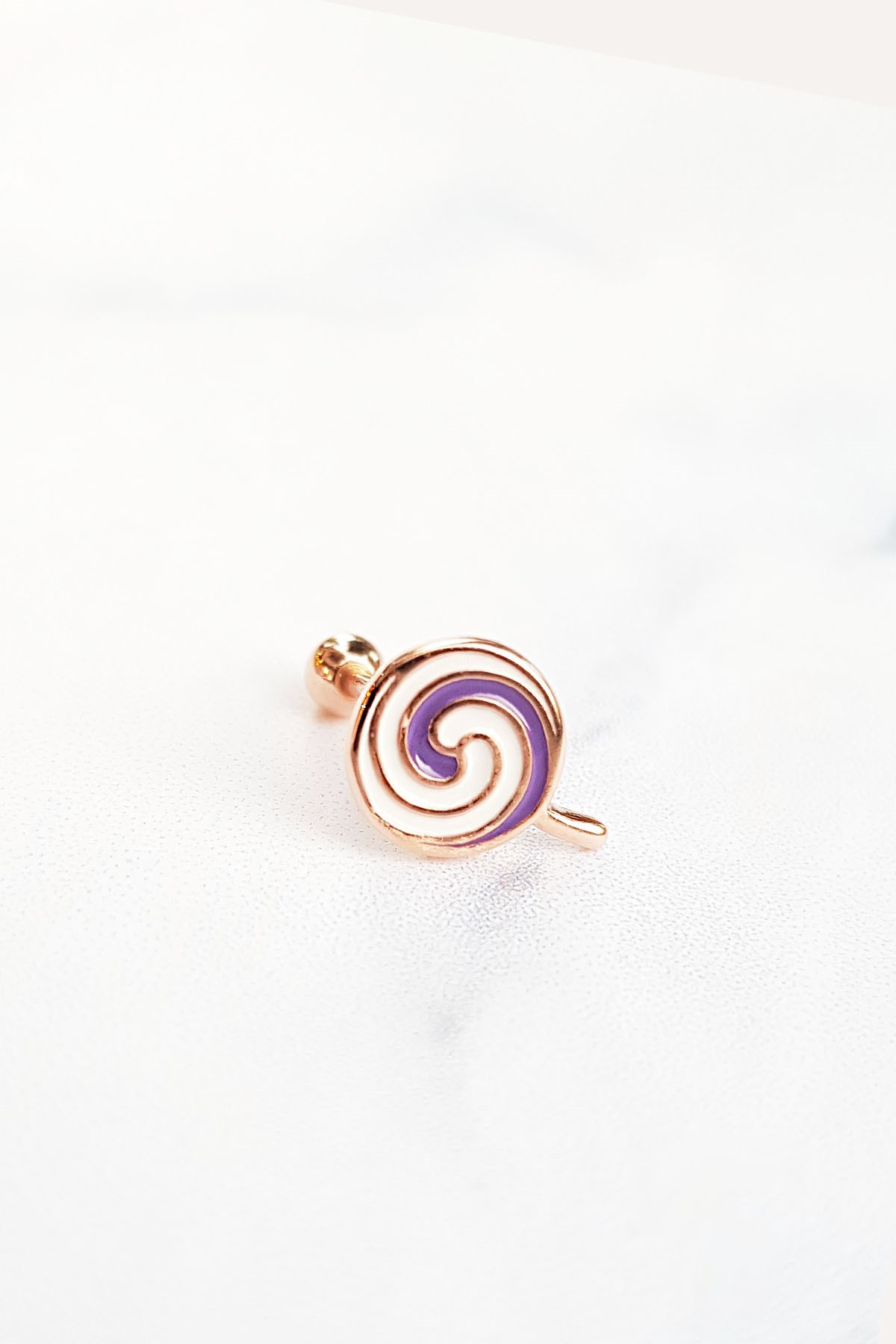 TEKLİ İTHAL LOLİPOP GÜMÜŞ PİERCİNG KÜPE