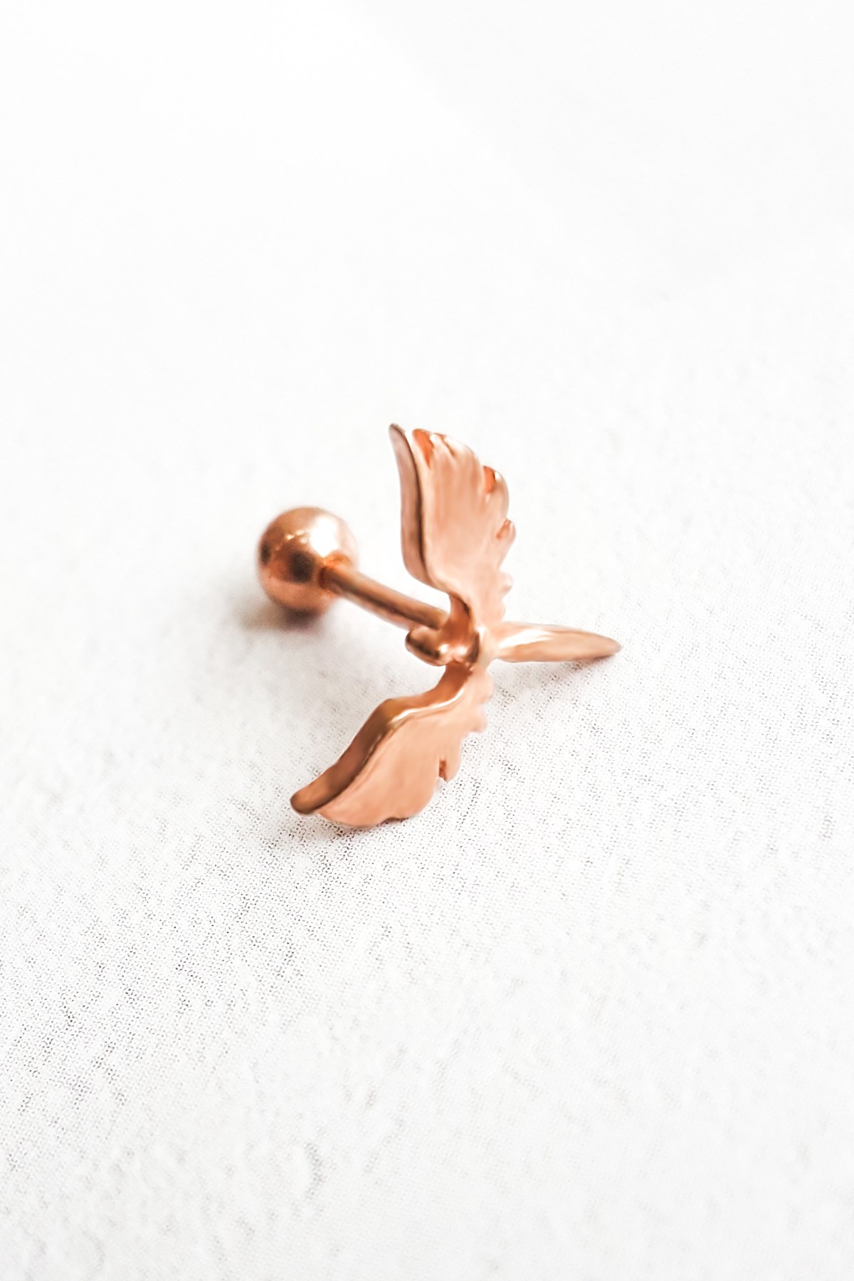 Tekli İthal Melek Gümüş Piercing Küpe