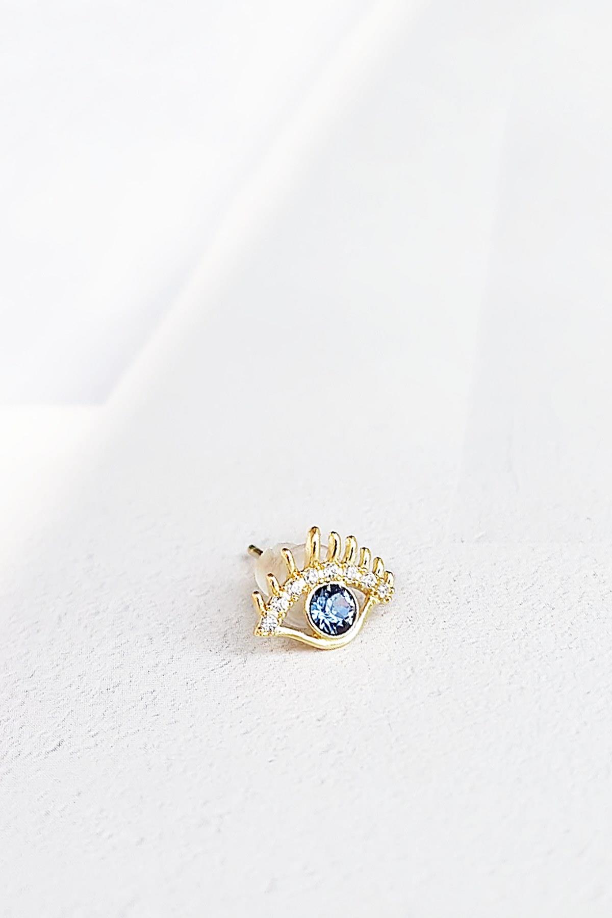 TEKLİ İTHAL MİNİ GÖZ EYE GÜMÜŞ KÜPE