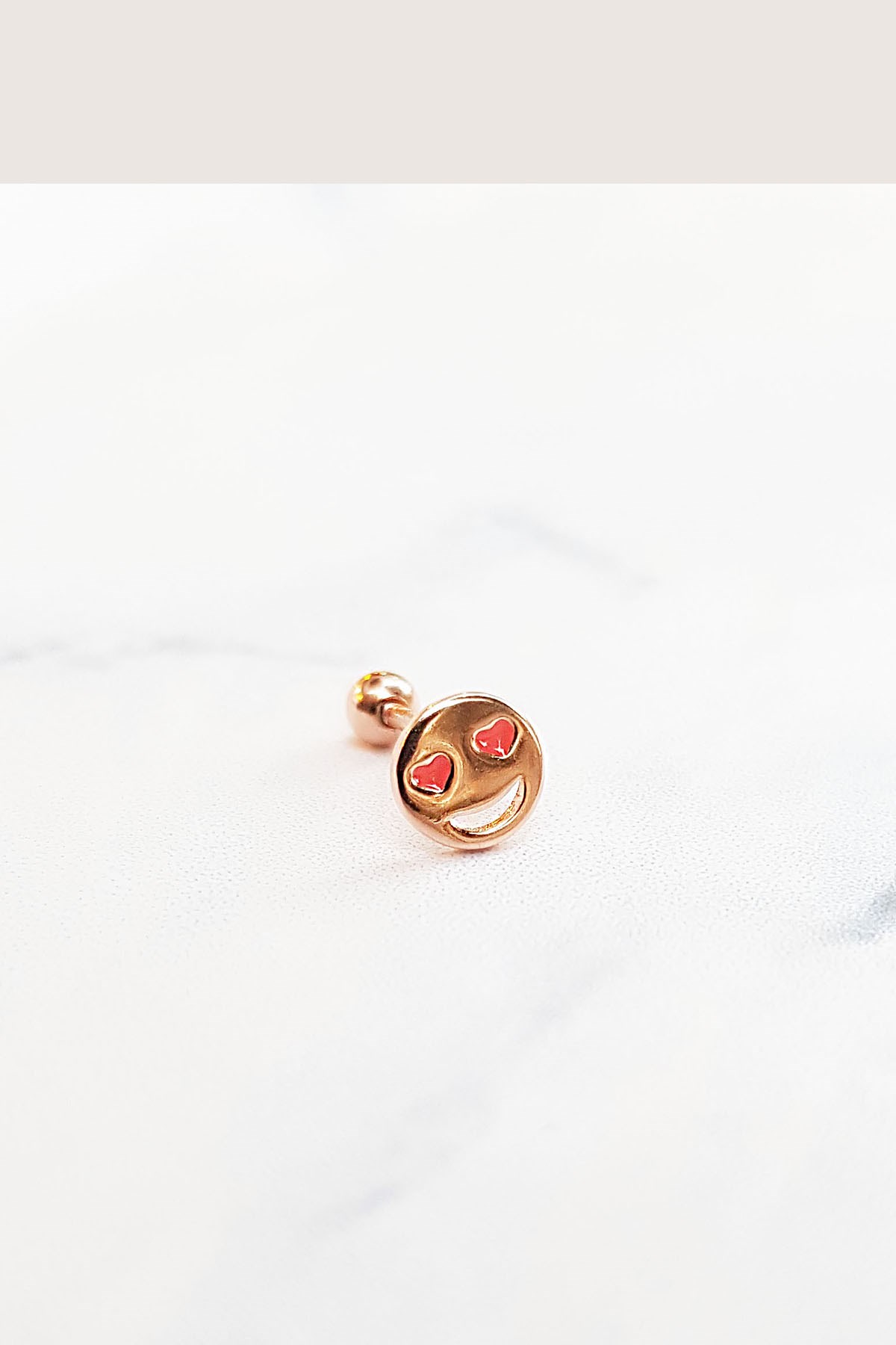 TEKLİ İTHAL SMİLE HEART GÜMÜŞ PİERCİNG KÜPE