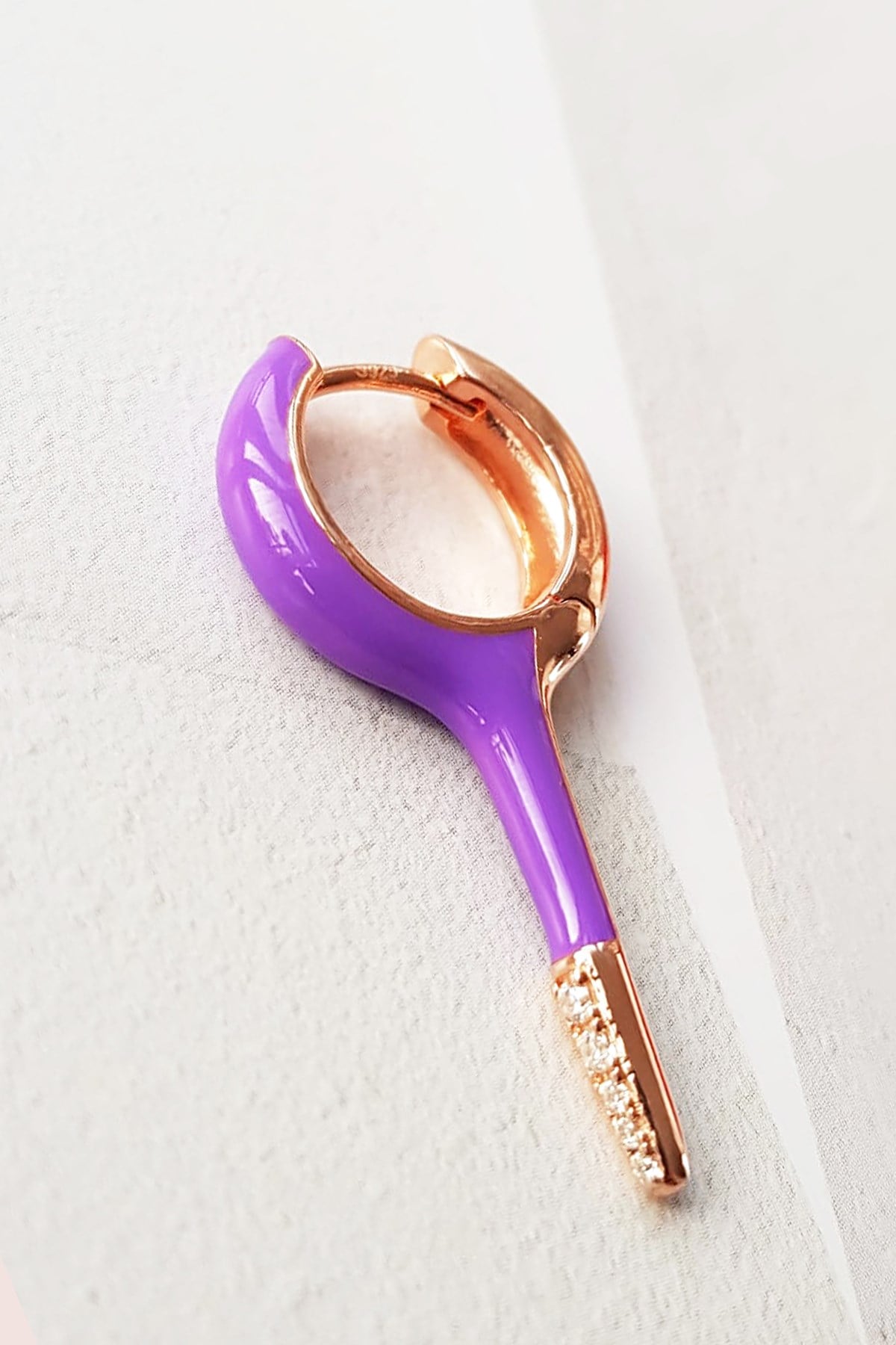 TEKLİ KURŞUN MOR İTHAL GÜMÜŞ KÜPE