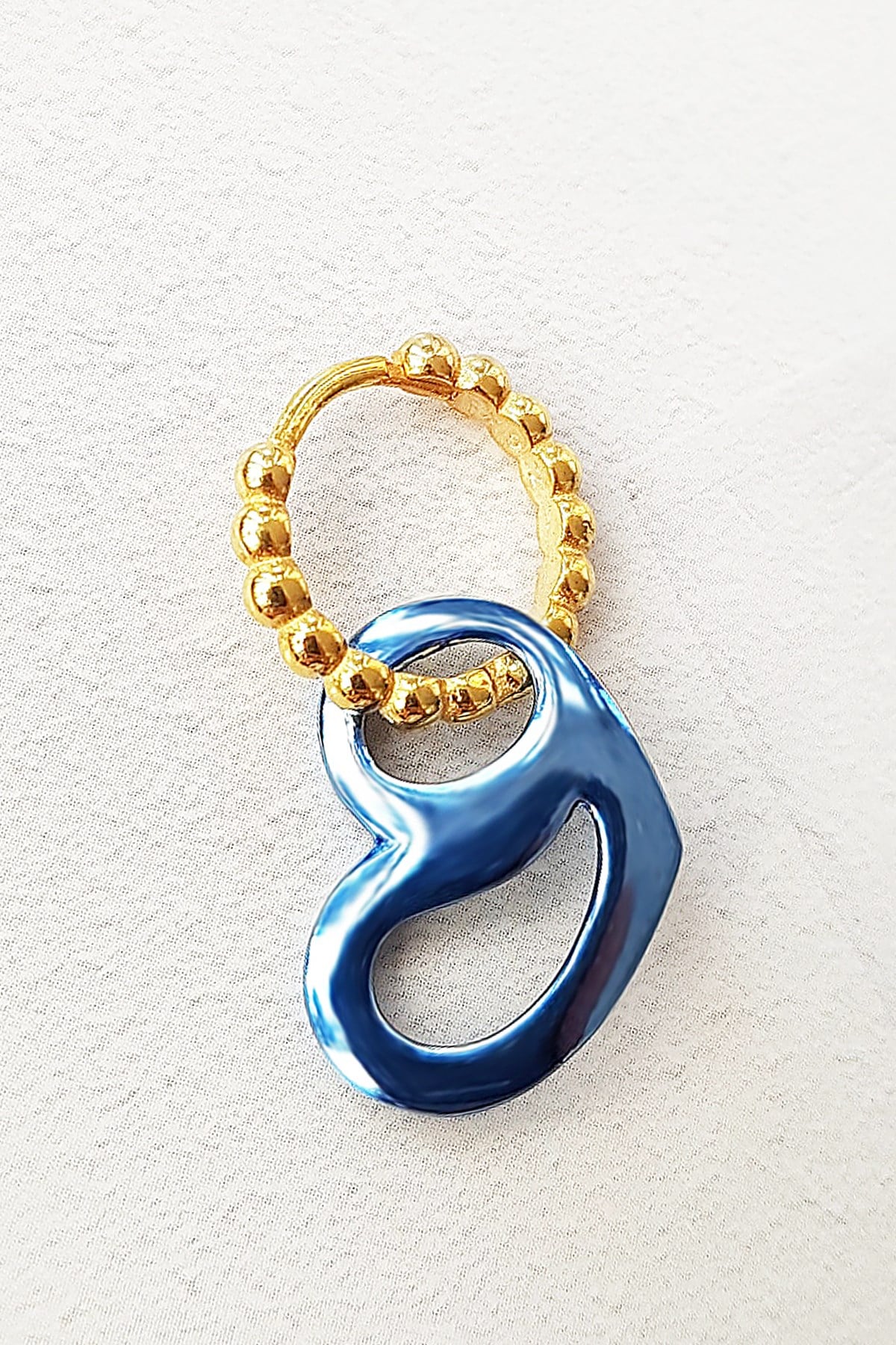 TEKLİ MAVİ GÜMÜŞ KÜPE