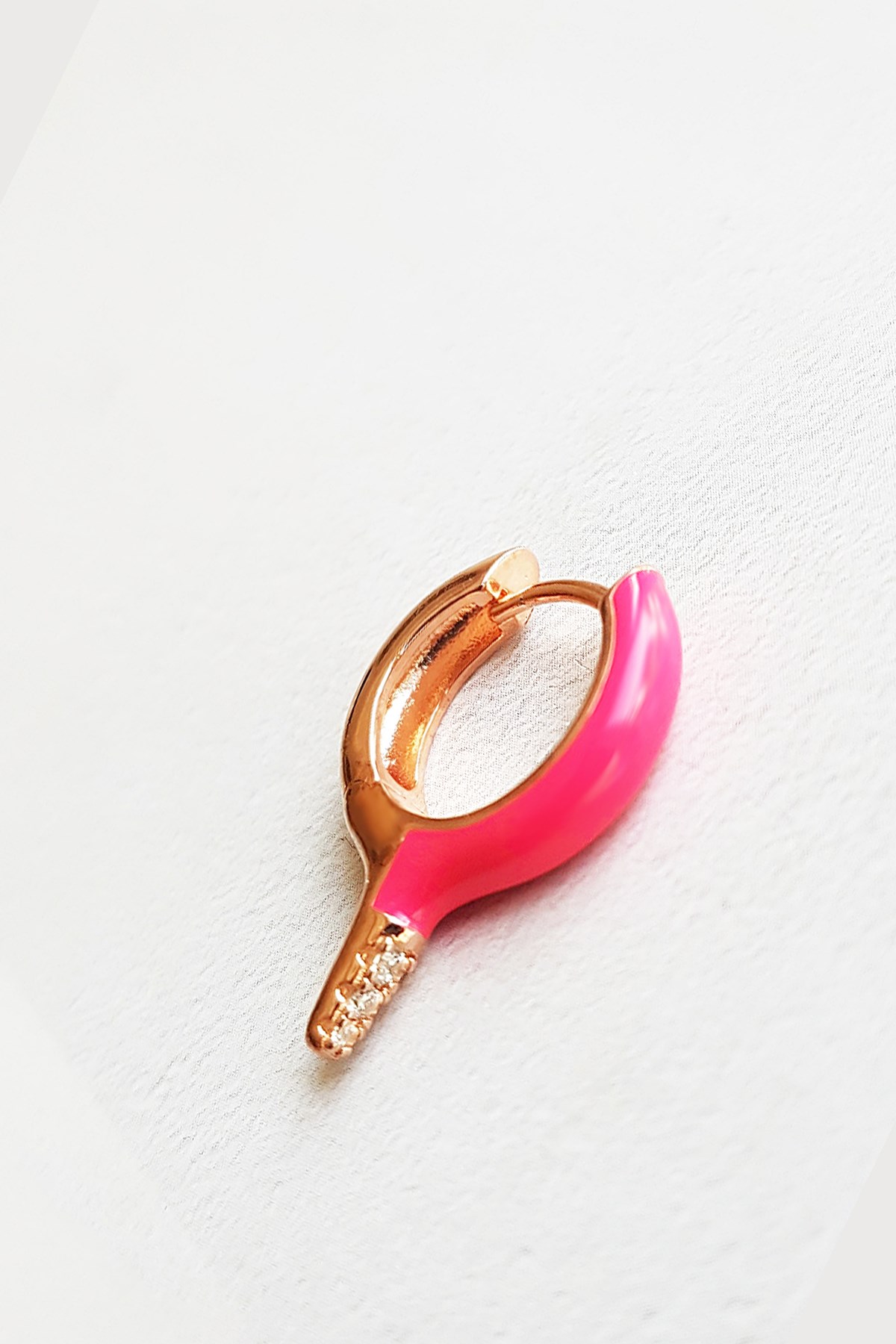 Tekli Mini Kurşun Pembe Ithal Gümüş Küpe