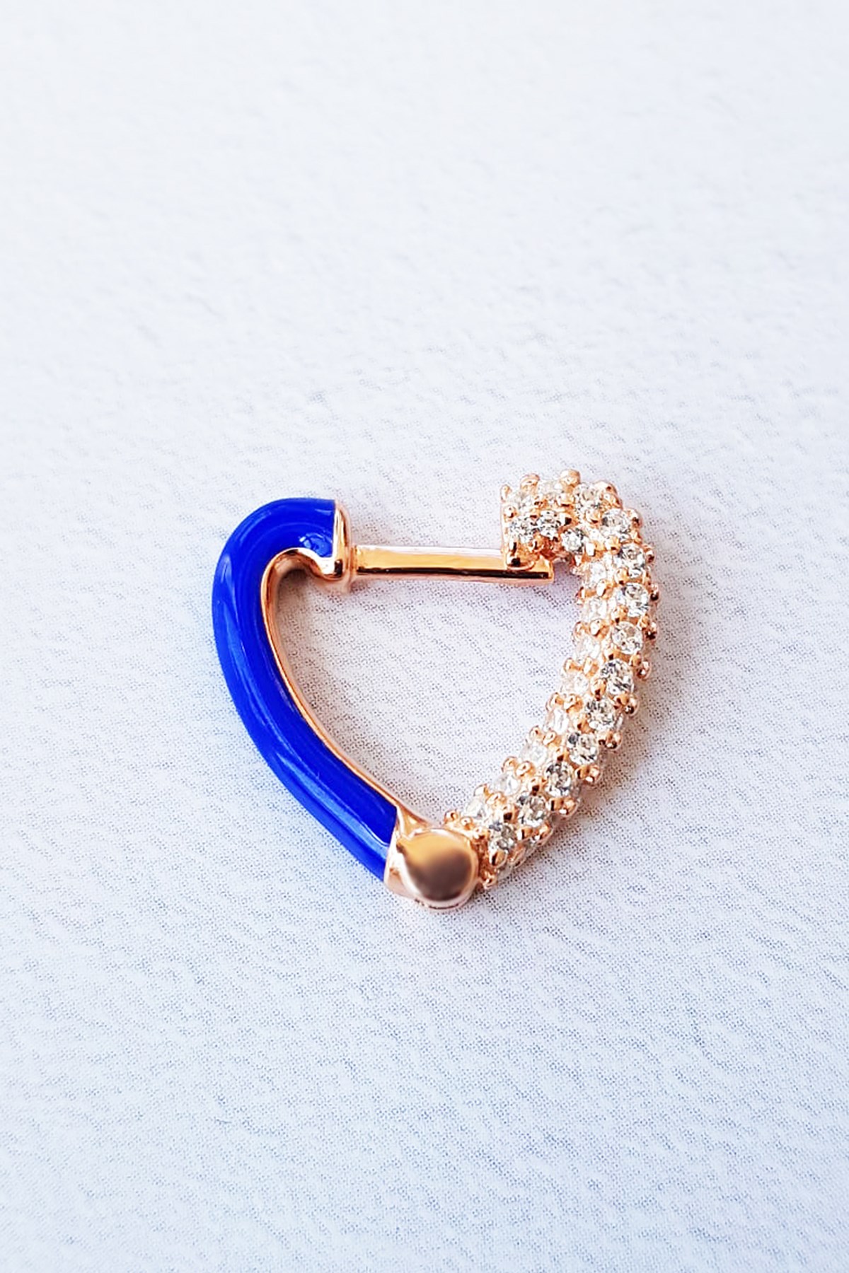 TEKLİ MİNİ LOVELY LACİVERT İTHAL GÜMÜŞ KÜPE