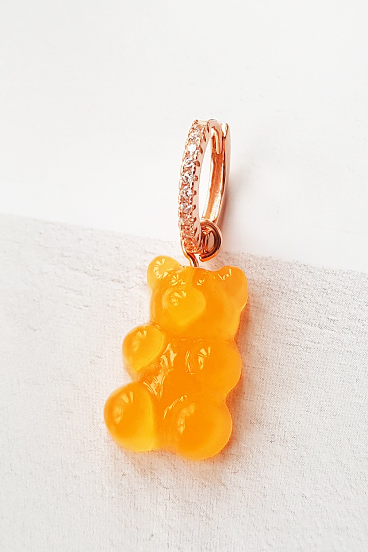 TEKLİ ORANGE JELİBON GÜMÜŞ KÜPE