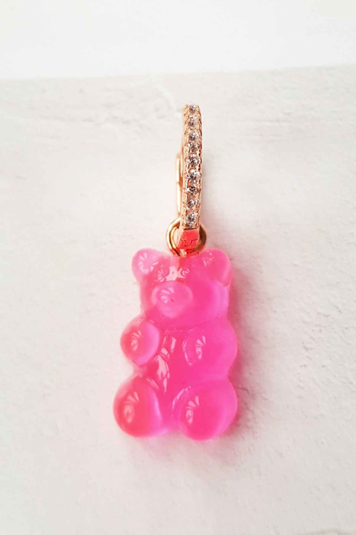 TEKLİ PEMBE JELİBON GÜMÜŞ KÜPE