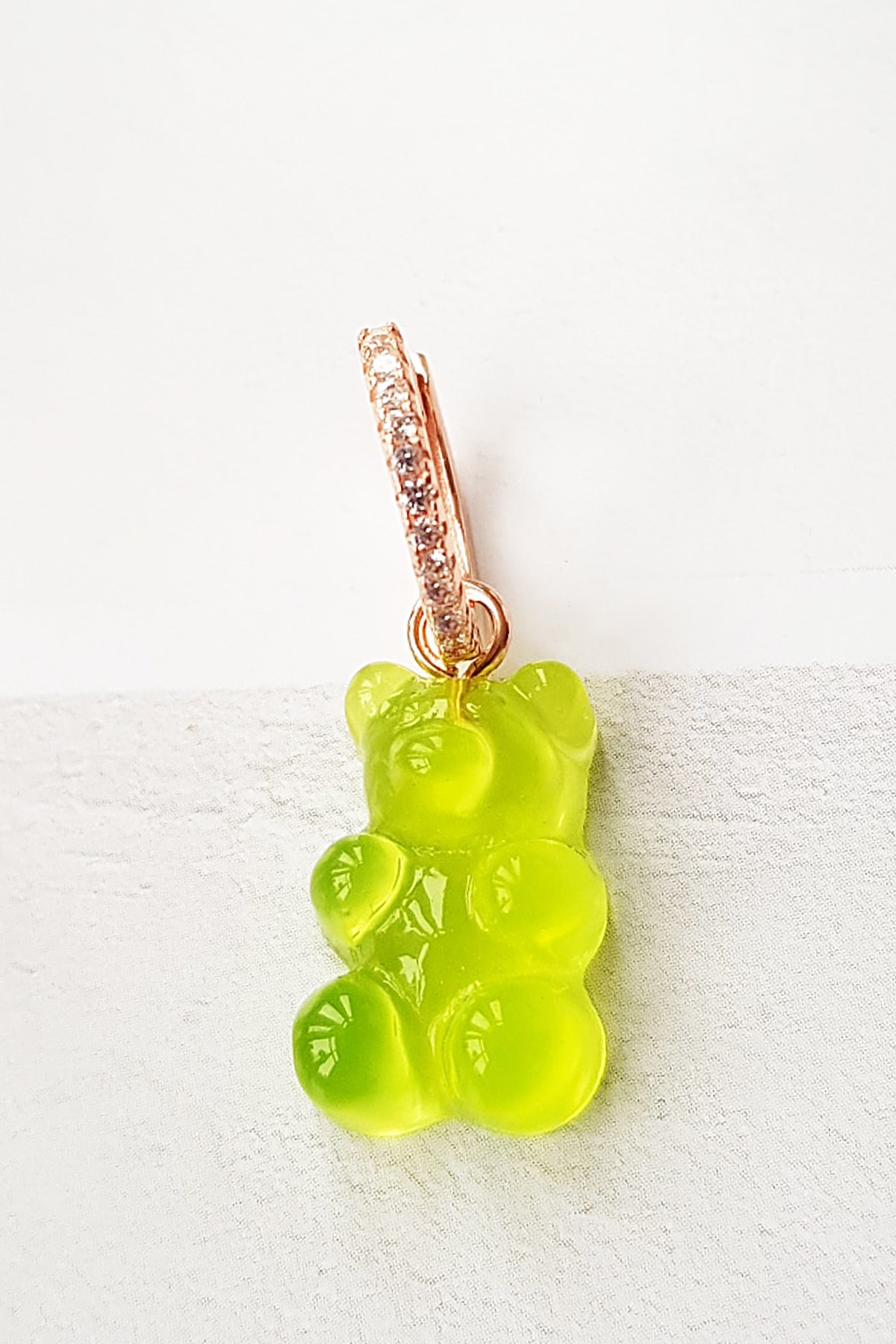 TEKLİ YEŞİL JELİBON GÜMÜŞ KÜPE