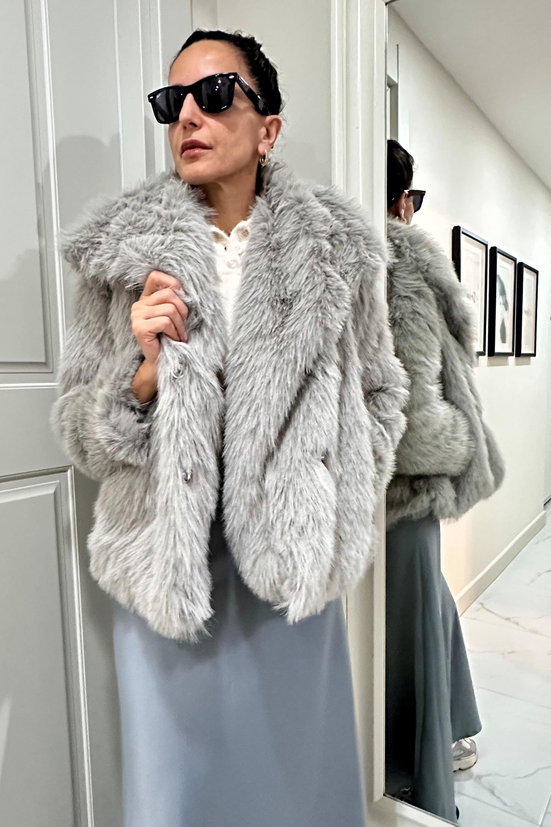 AÇIK GRİ SUNİ KÜRK