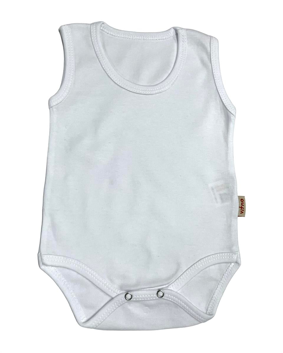 Çıtçıtlı Bebek Body Zıbın Askılı Beyaz Renk