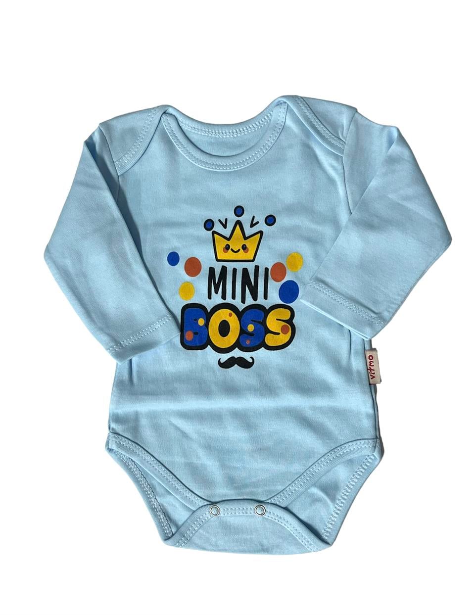 Erkek Bebek Uzun Kollu Body Mini Boss