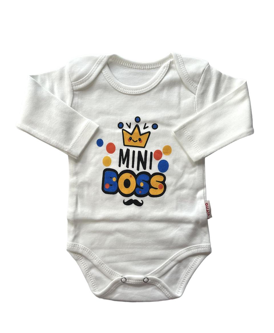 Erkek Bebek Uzun Kollu Body Mini Boss