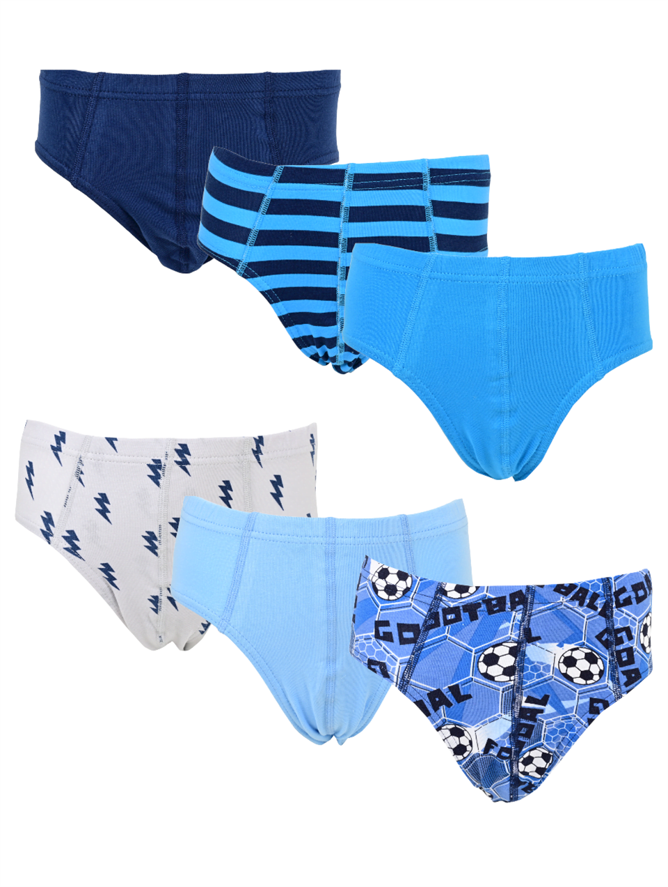 Erkek Çocuk Mavi Slip Combin 6'Lı