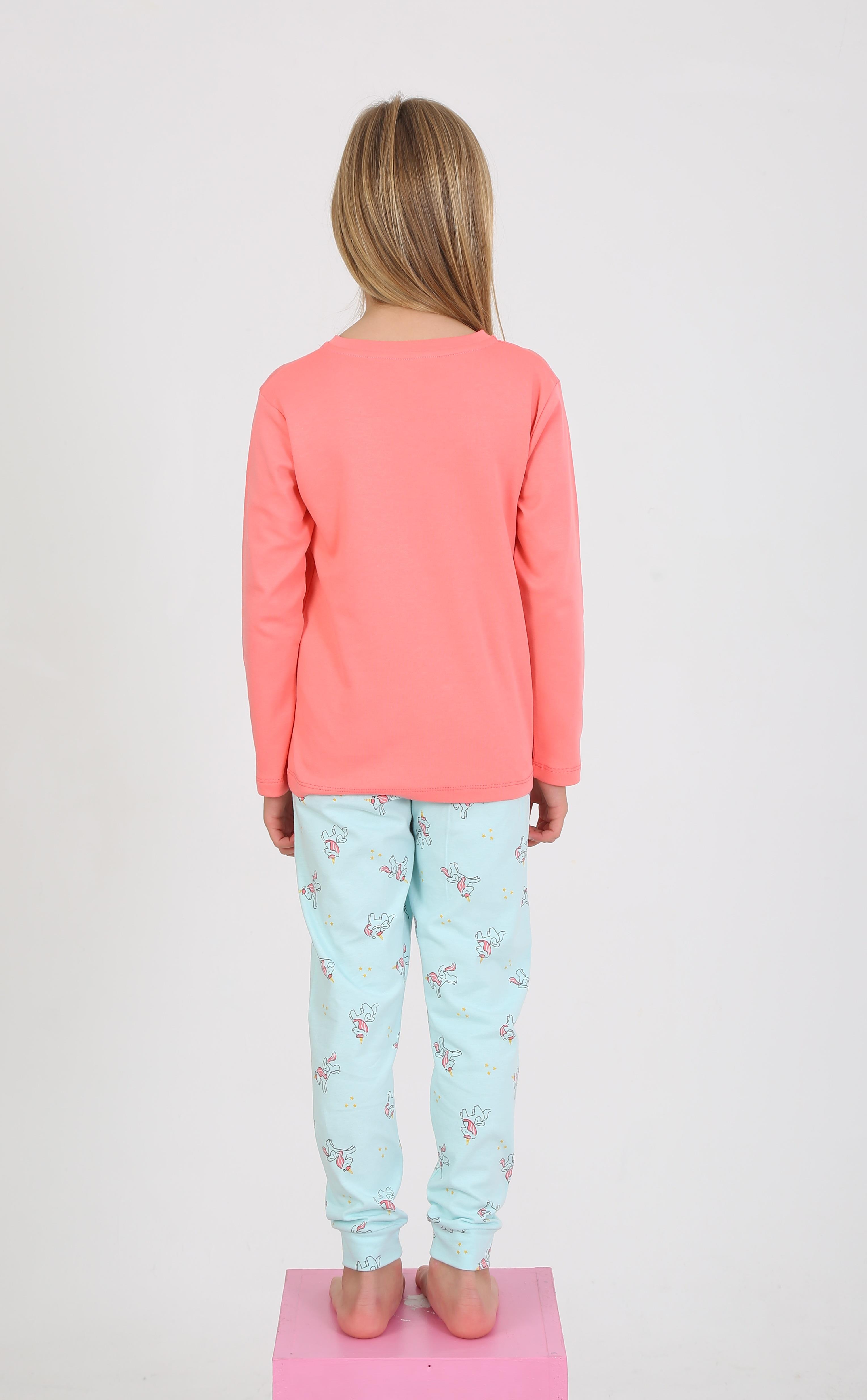 Kız Çocuk Uzun Kollu %100 Pamuklu Pijama Takımı Happy Princess Nar