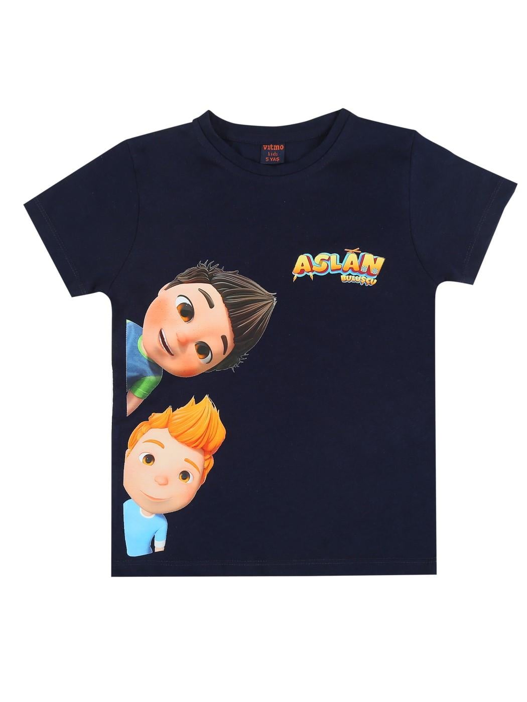 TRT Çocuk Aslan Buluşçu Erkek Çocuk Kısa Kollu %100 Pamuklu Pijama Takımı