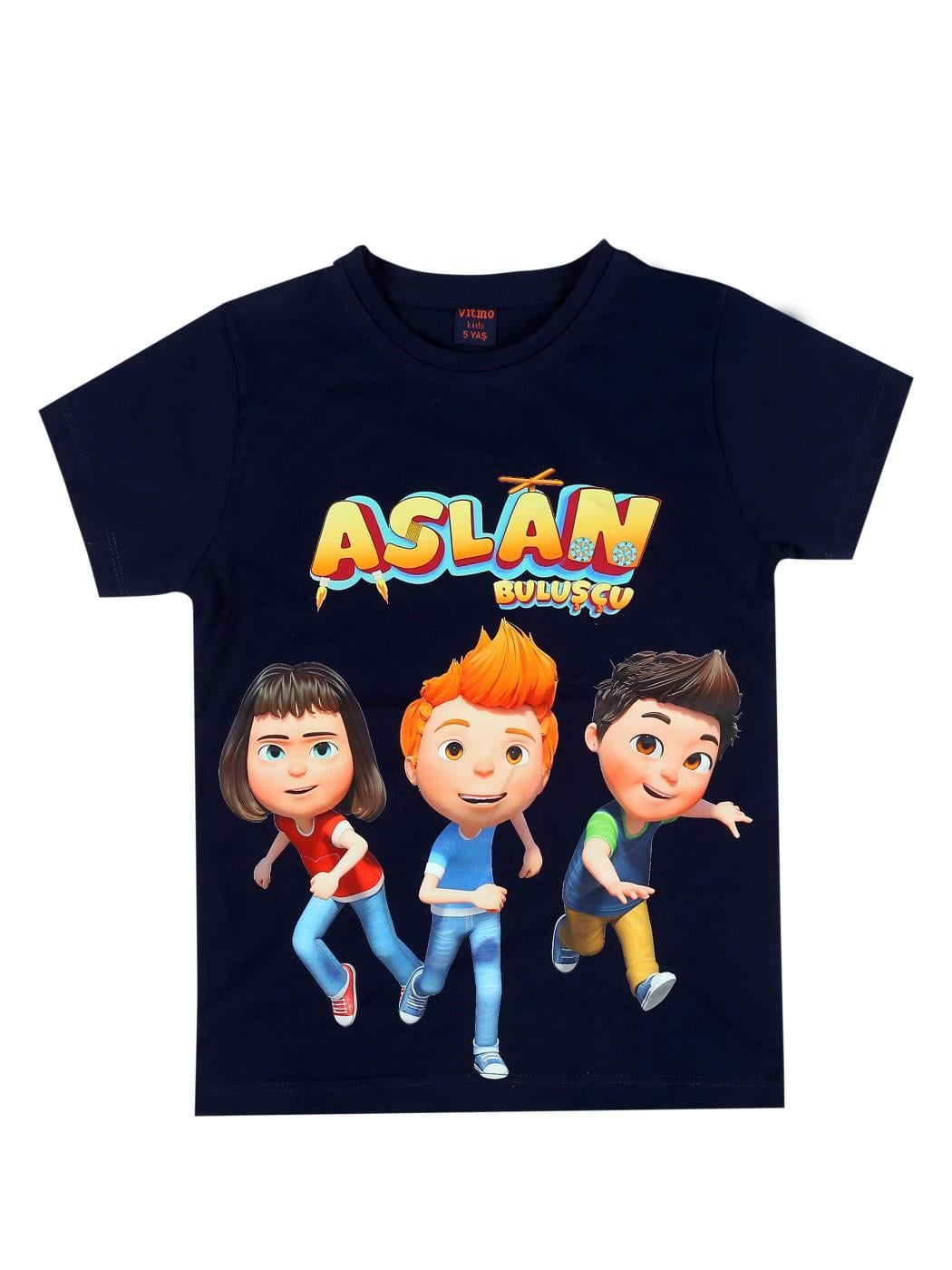 TRT Çocuk Aslan Buluşçu Erkek Çocuk Kısa Kollu %100 Pamuklu T-shirt