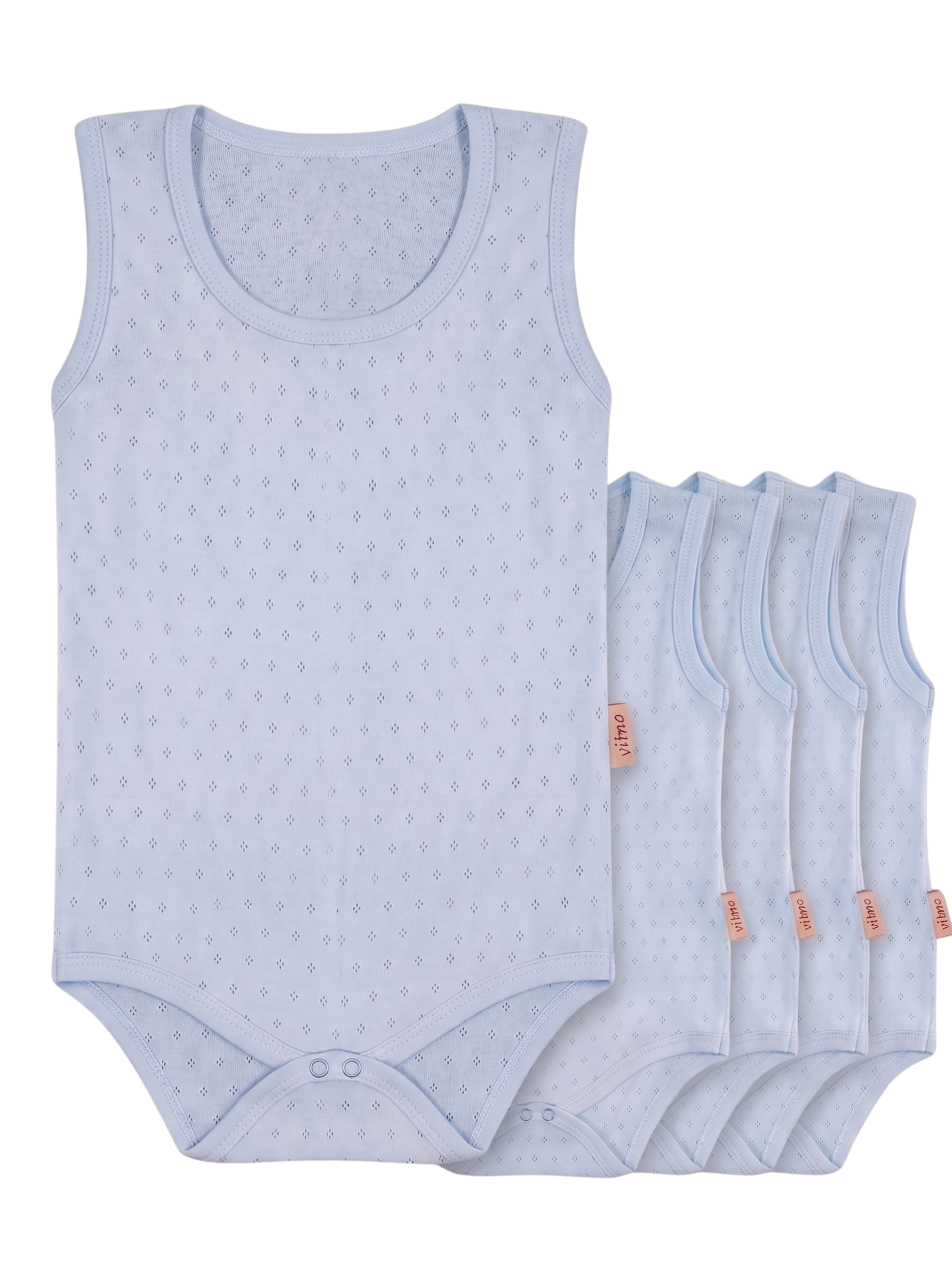 Jakarlı Çıtçıtlı Body - Mavi