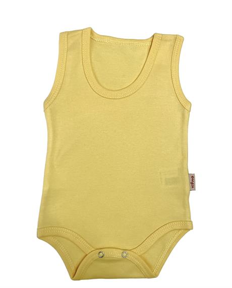 Askılı Düz Bebek Body Zıbın Sarı Renk