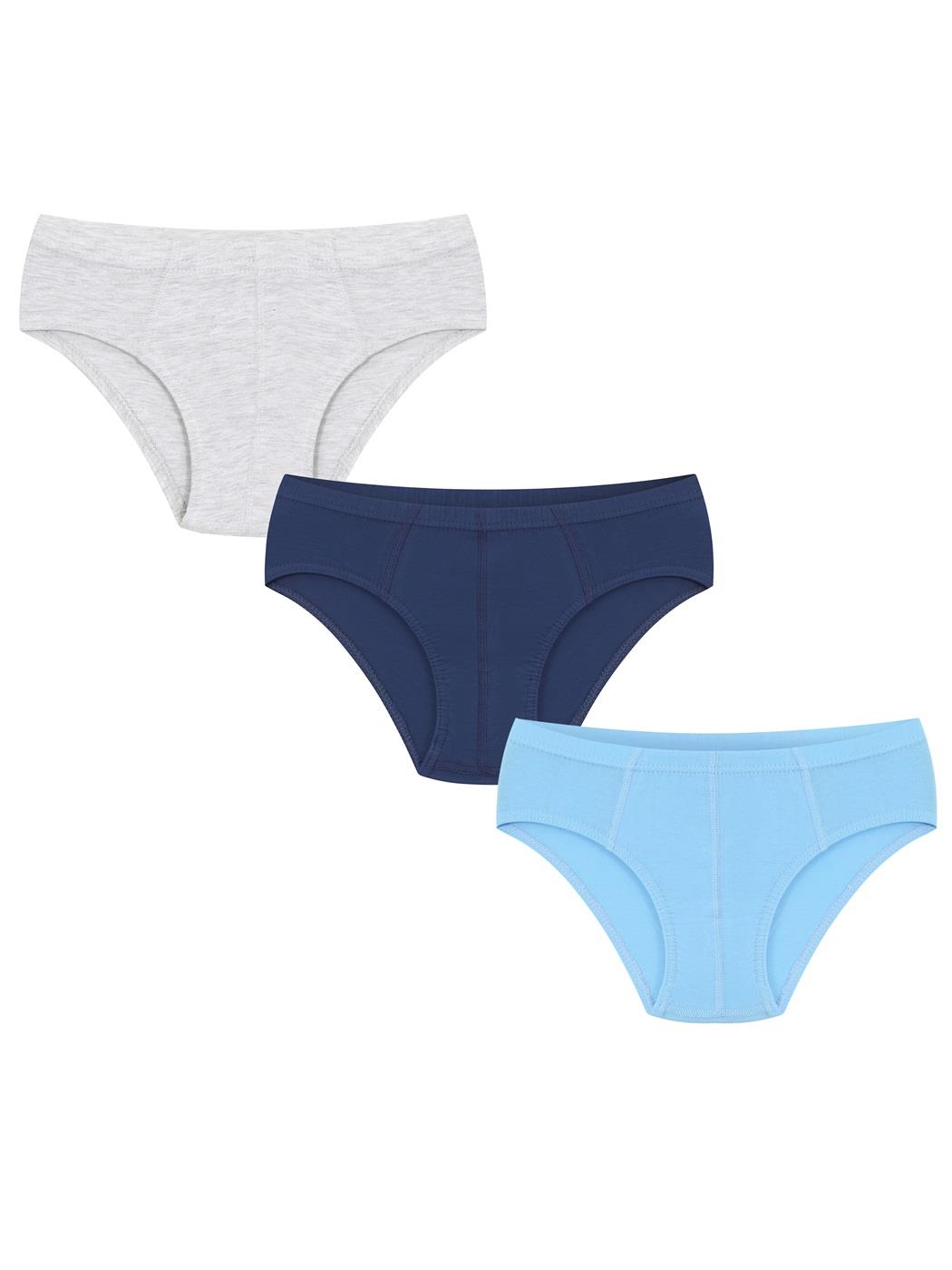 3'lü Erkek Çocuk Pamuklu Atletıc Karışık Slip Külot