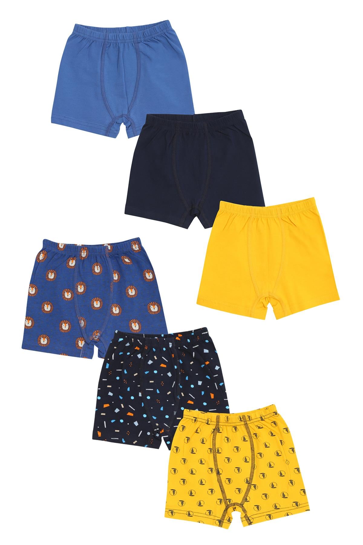 6'lı Erkek Çocuk Pamuklu Sailor & Mix Karışık Boxer