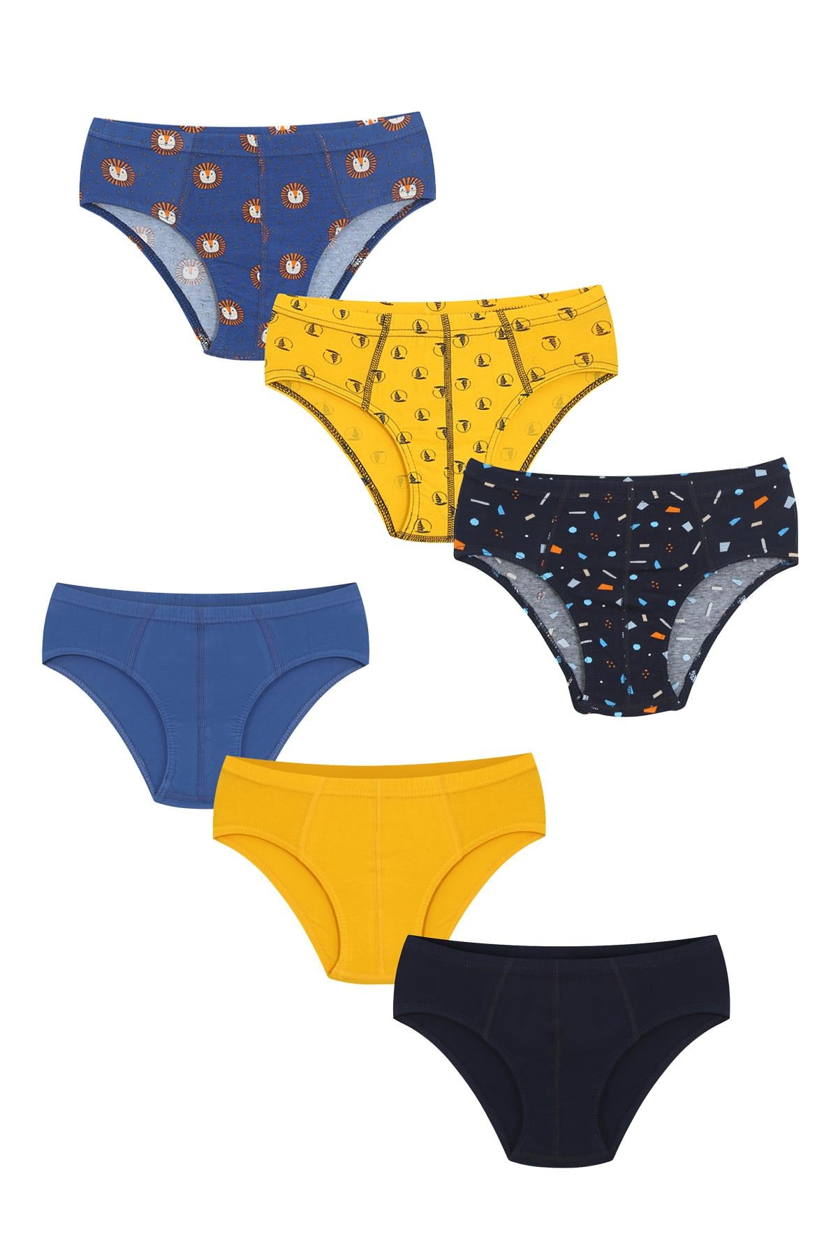 6'lı Erkek Çocuk Pamuklu Sailor & Mix Karışık Slip Külot
