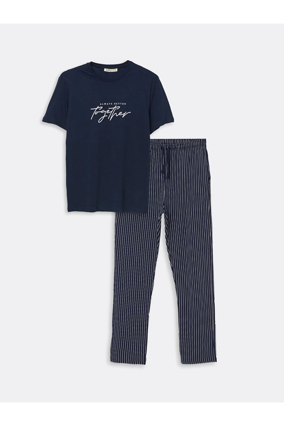 Erkek Basic Kısa Kollu Lacivert Pijama Takımı