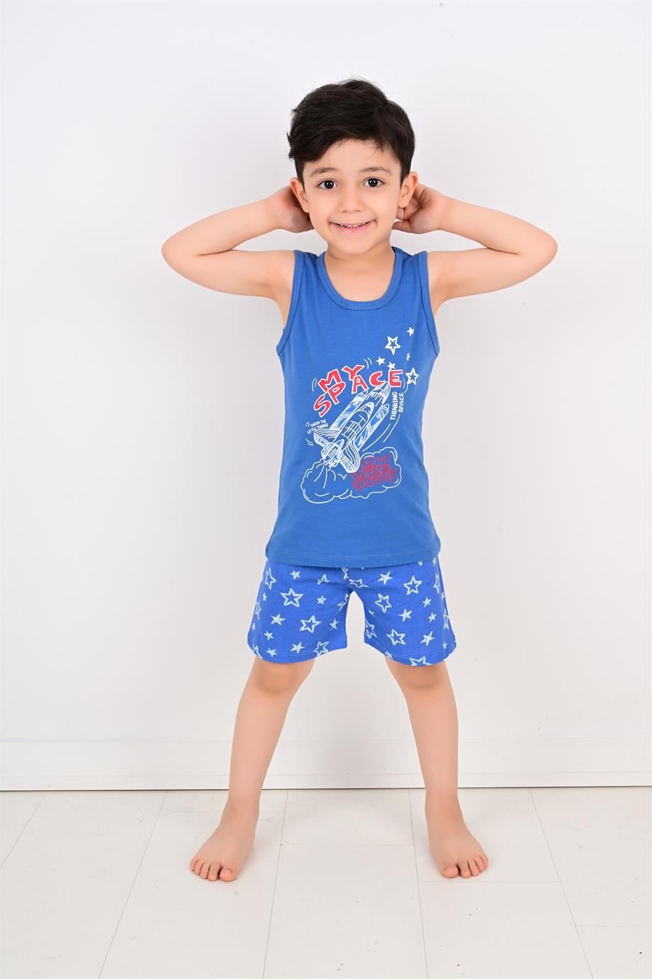 erkek çocuk new home pijama takımı mavi 