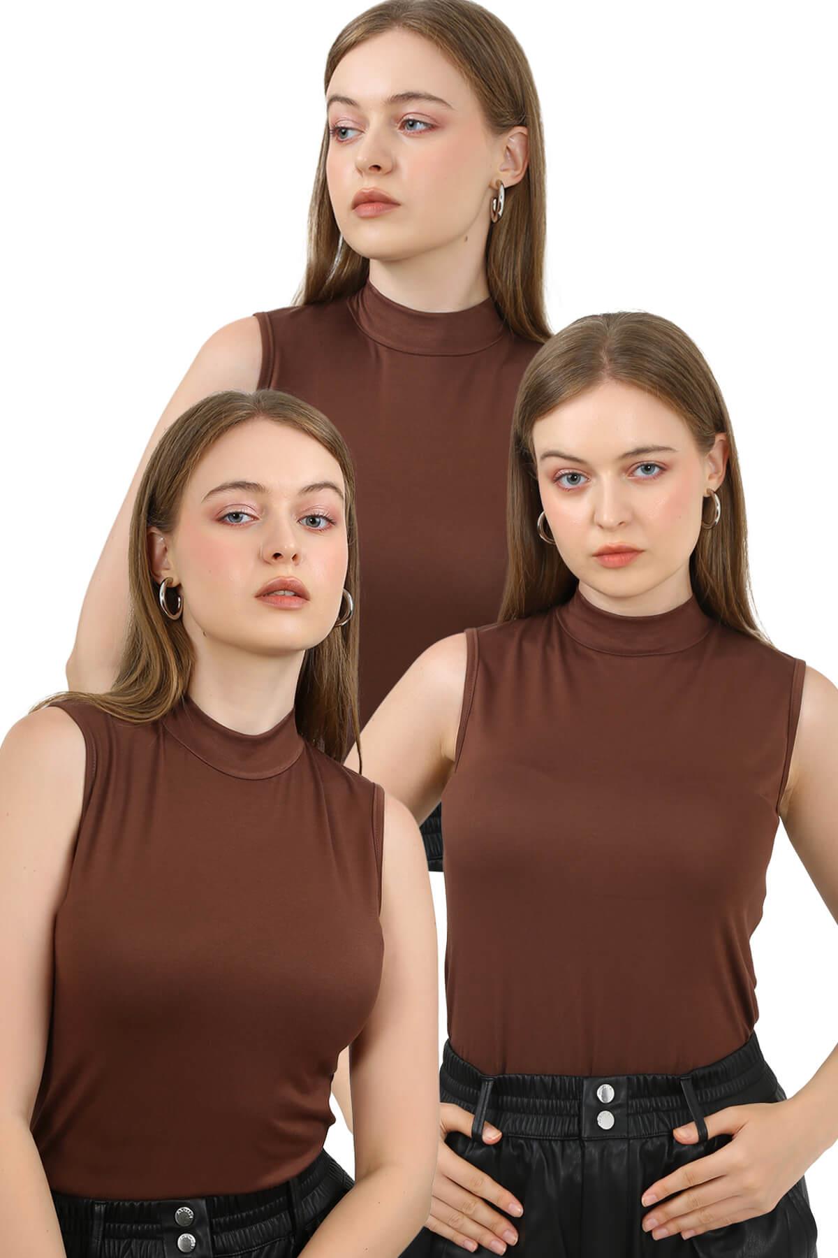 Kadın 3'lü Kolsuz Body