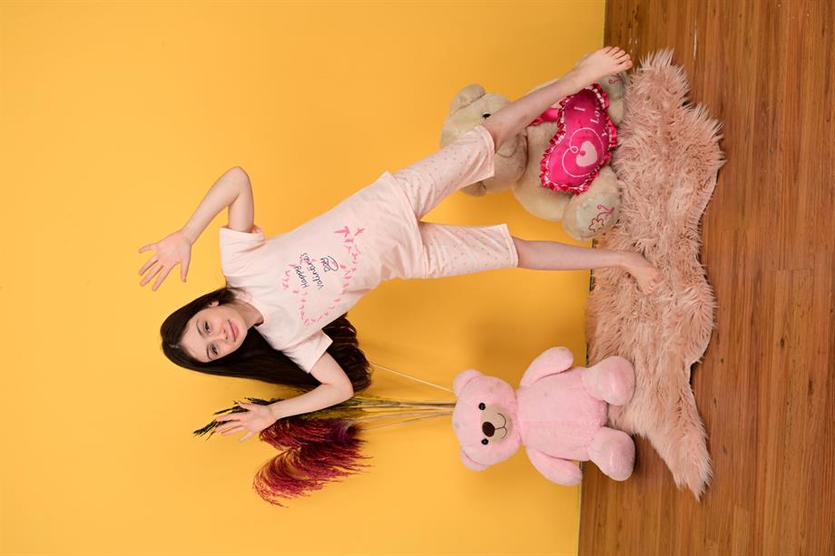 kız çocuk kapri pijama takımı happy day somon