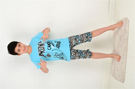 erkek çocuk kapri pijama takımı bronx crazy mavi 