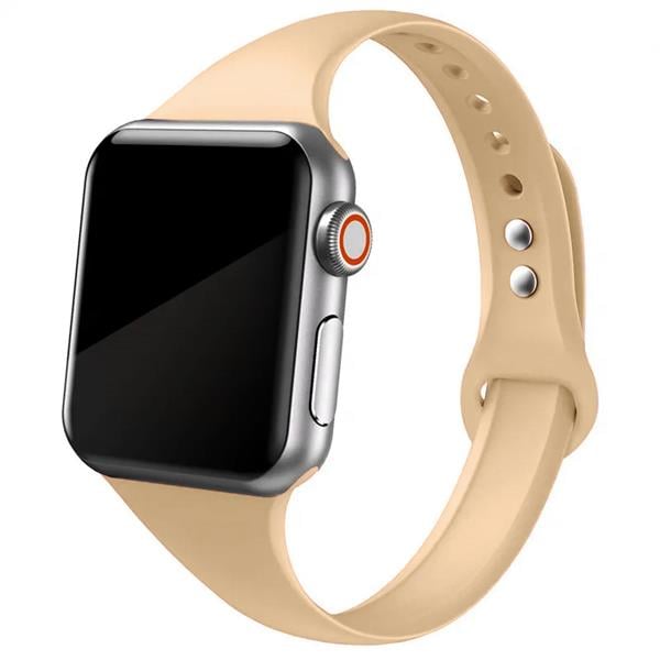 Apple Watch Uyumlu İnce Silikon Kordon Şeftali Tüyü