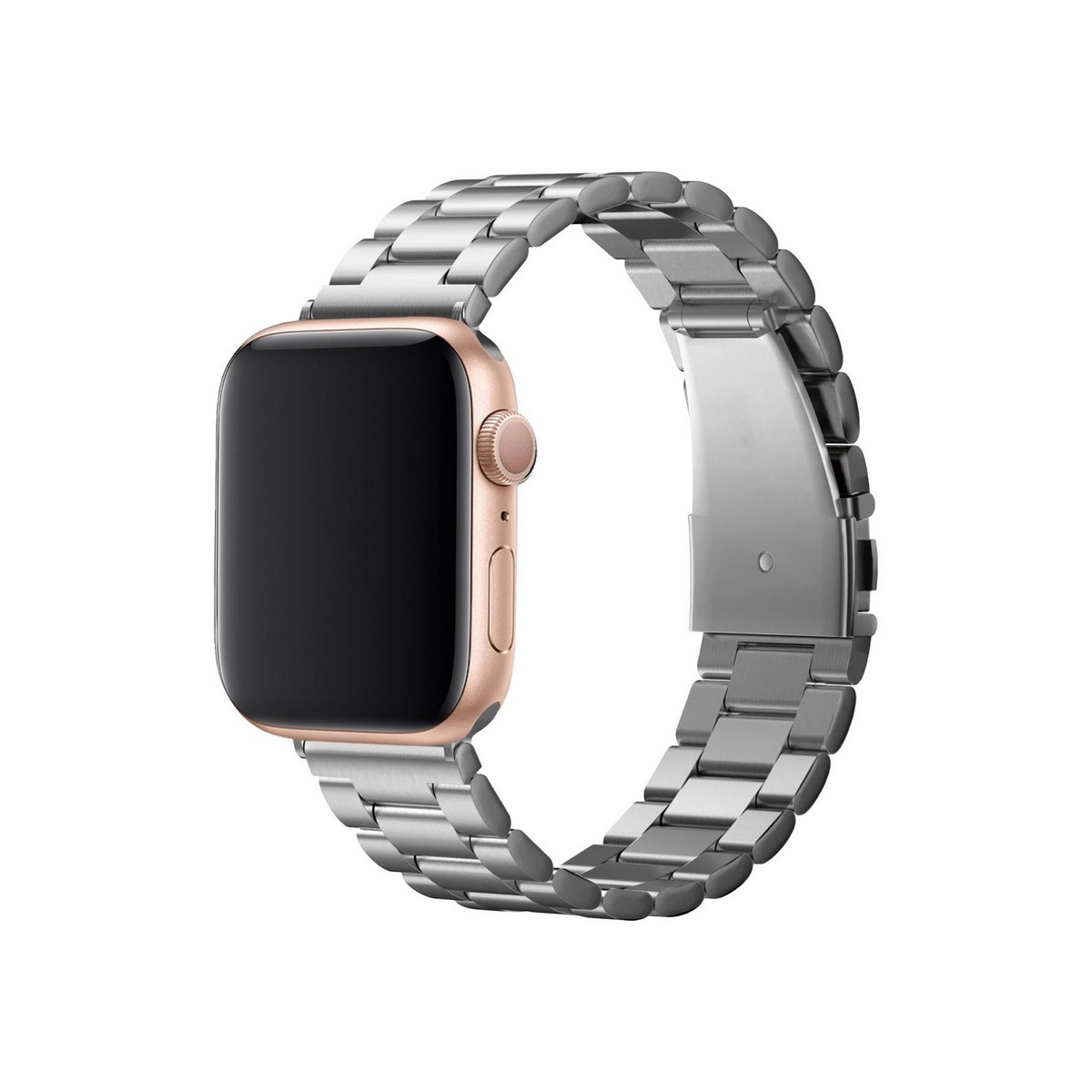 Apple Watch Uc Bakla Paslanmaz Celik Loop Kordon Gumu