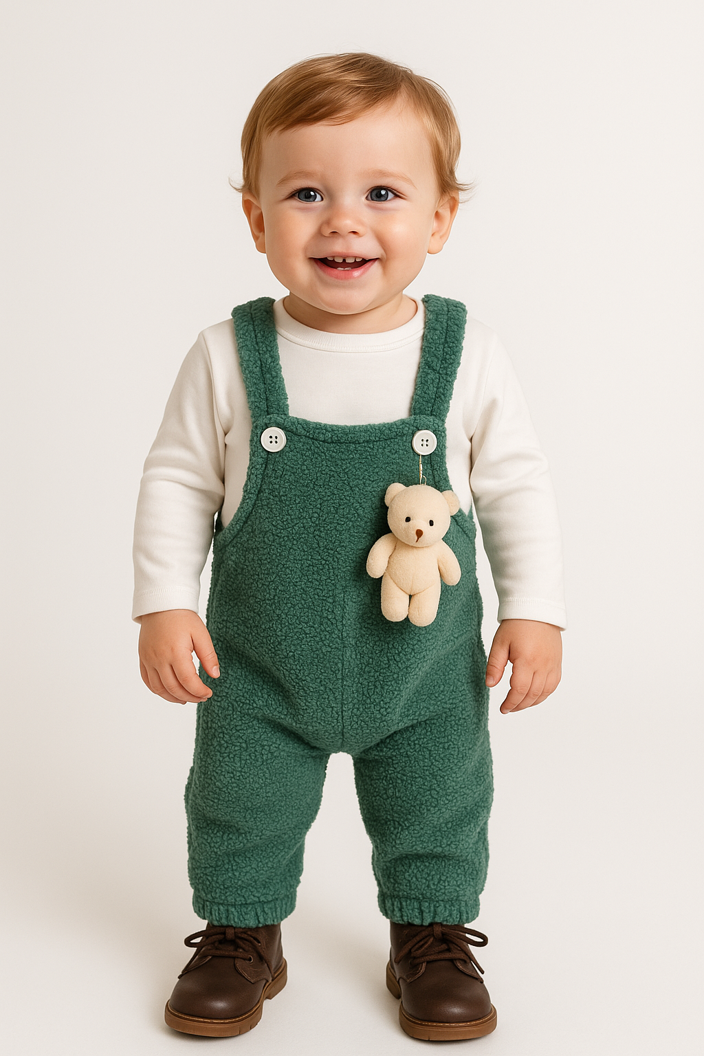 1332 -  Ayıcıklı Bebek Tulum - Mint Yeşili