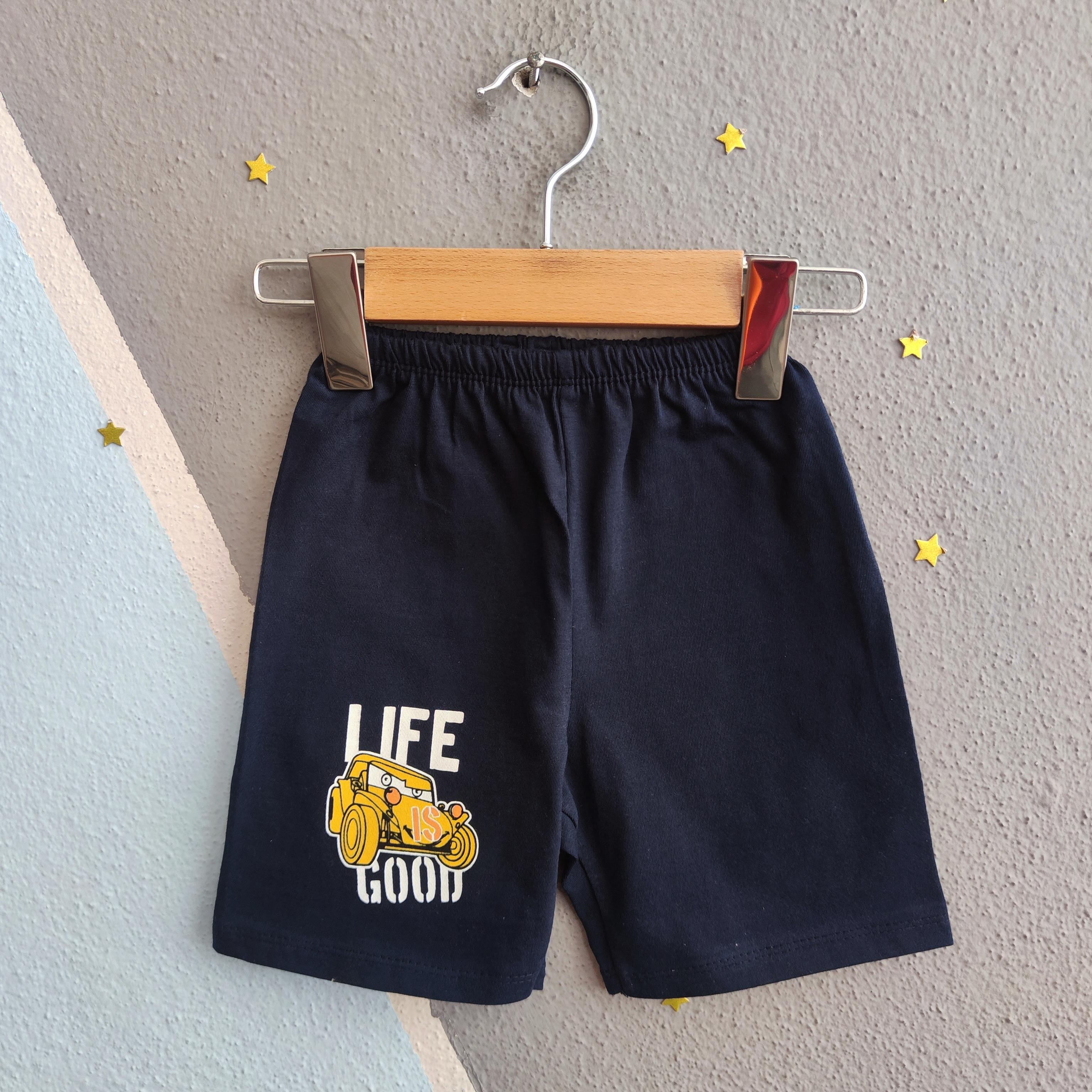 1453 - Life is Good Baskılı Yazlık Erkek Çocuk Takım - Kırmızı