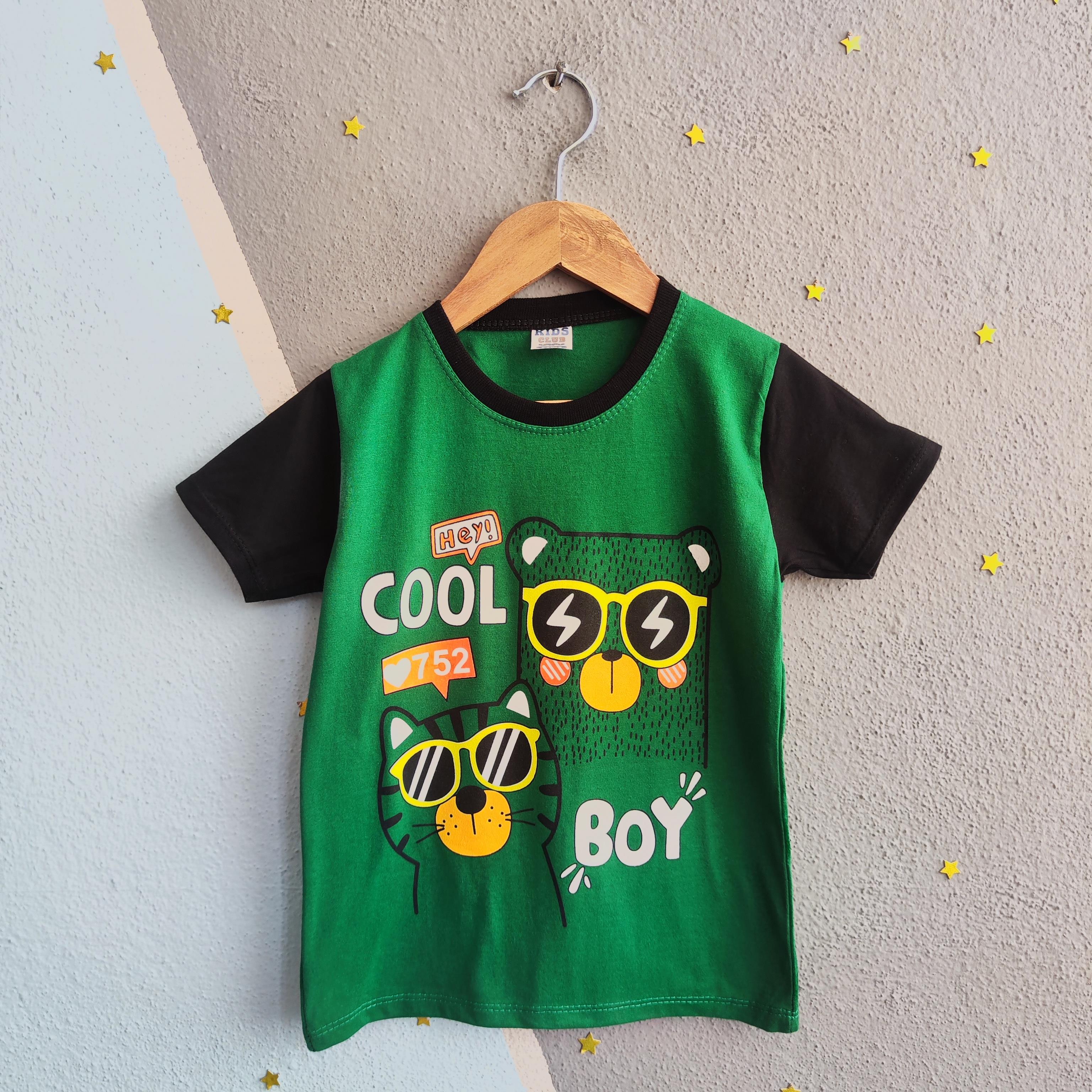1458 - Cool Boy Baskılı Yazlık Erkek Takım - Yeşil