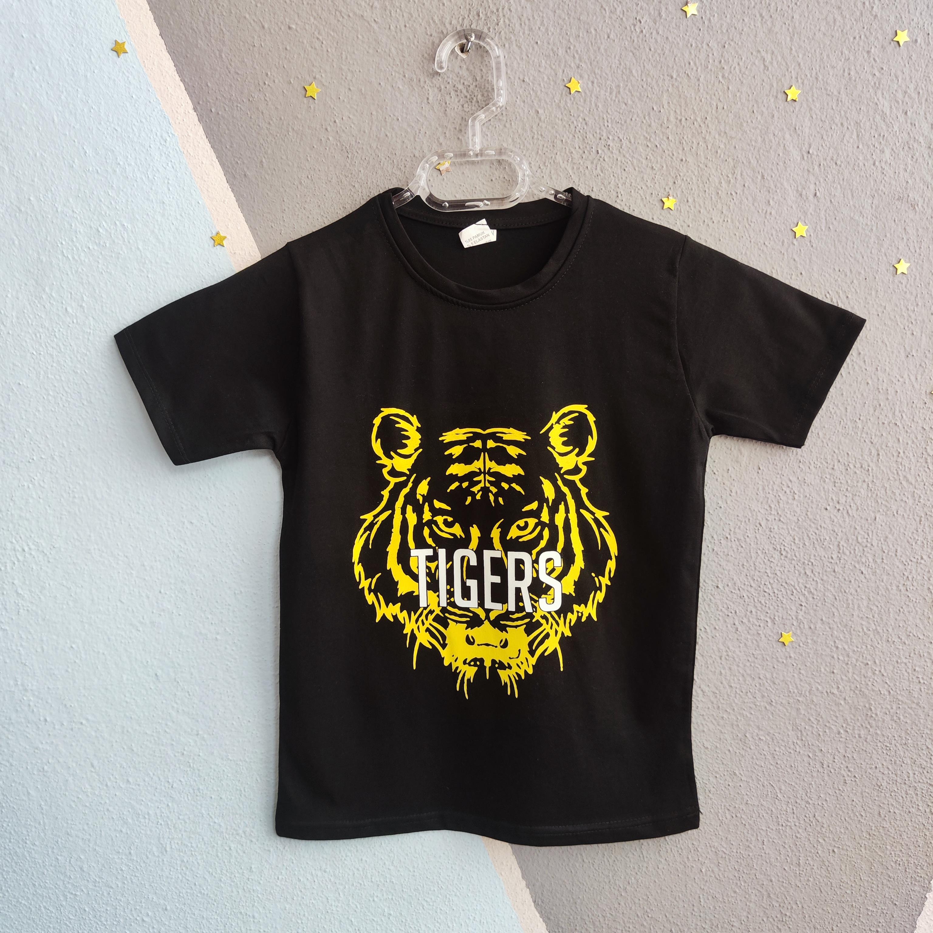1462 - Tigers Baskılı Yazlık Erkek Takım - Sarı