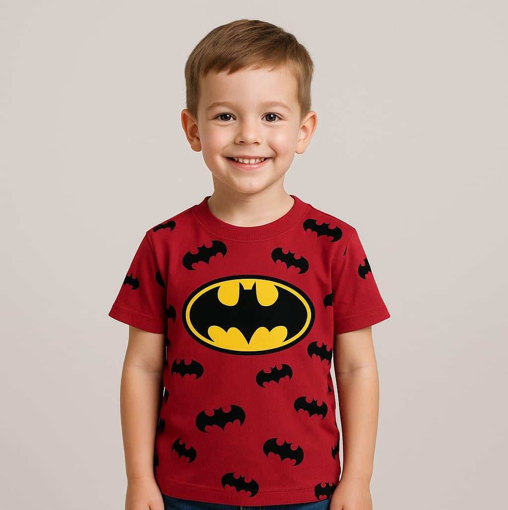 1500 - Karakter Baskılı Erkek T-shirt - Bordo