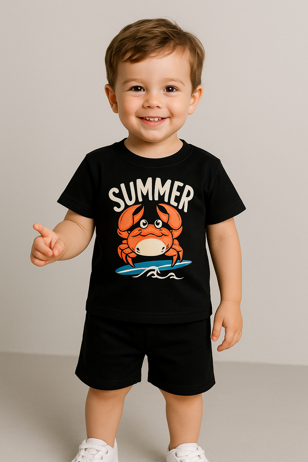 1526 - Summer Baskılı Erkek Çocuk Takım - Lacivert