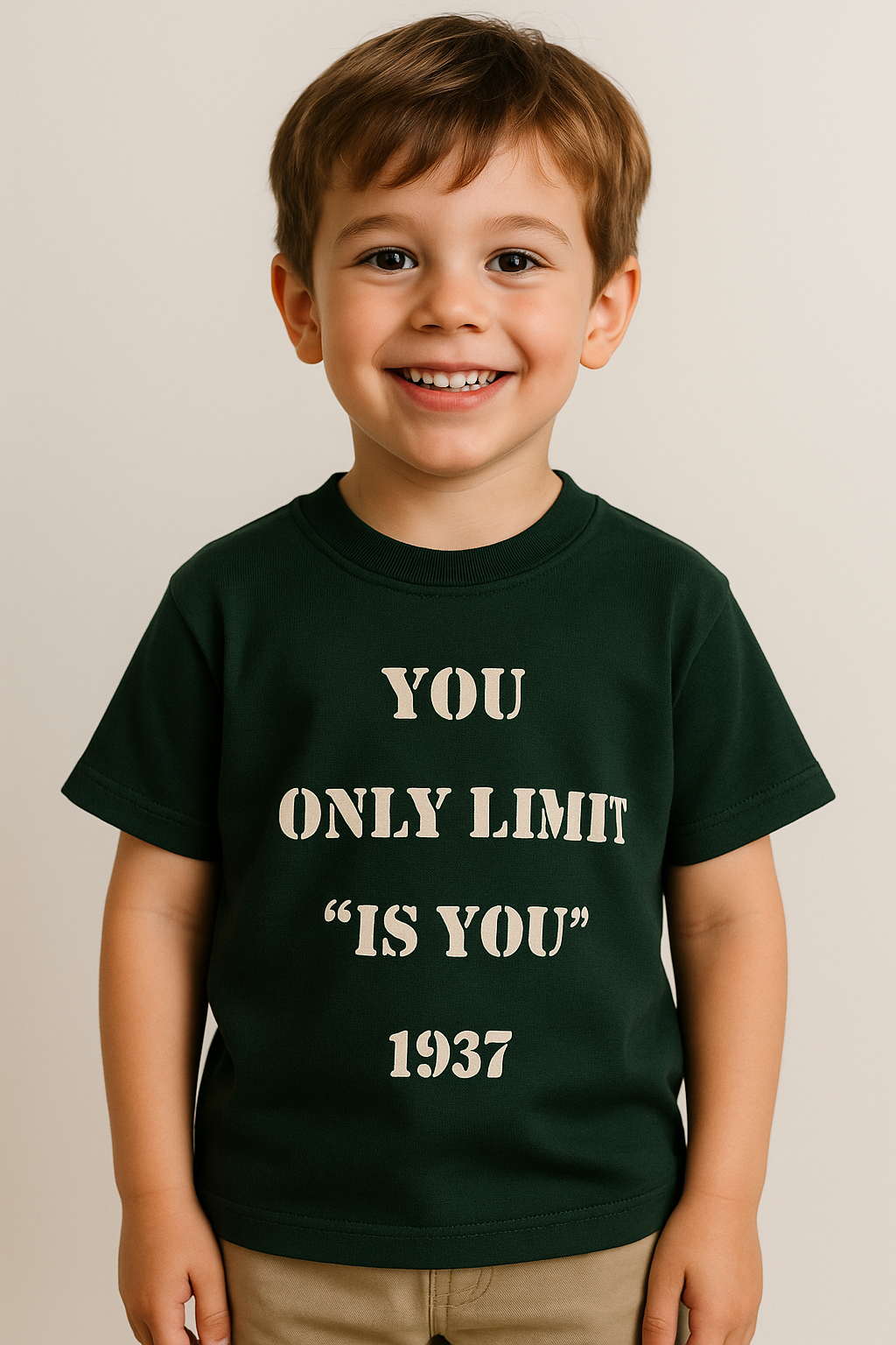 1555 - You Baskılı Erkek Tişört - haki