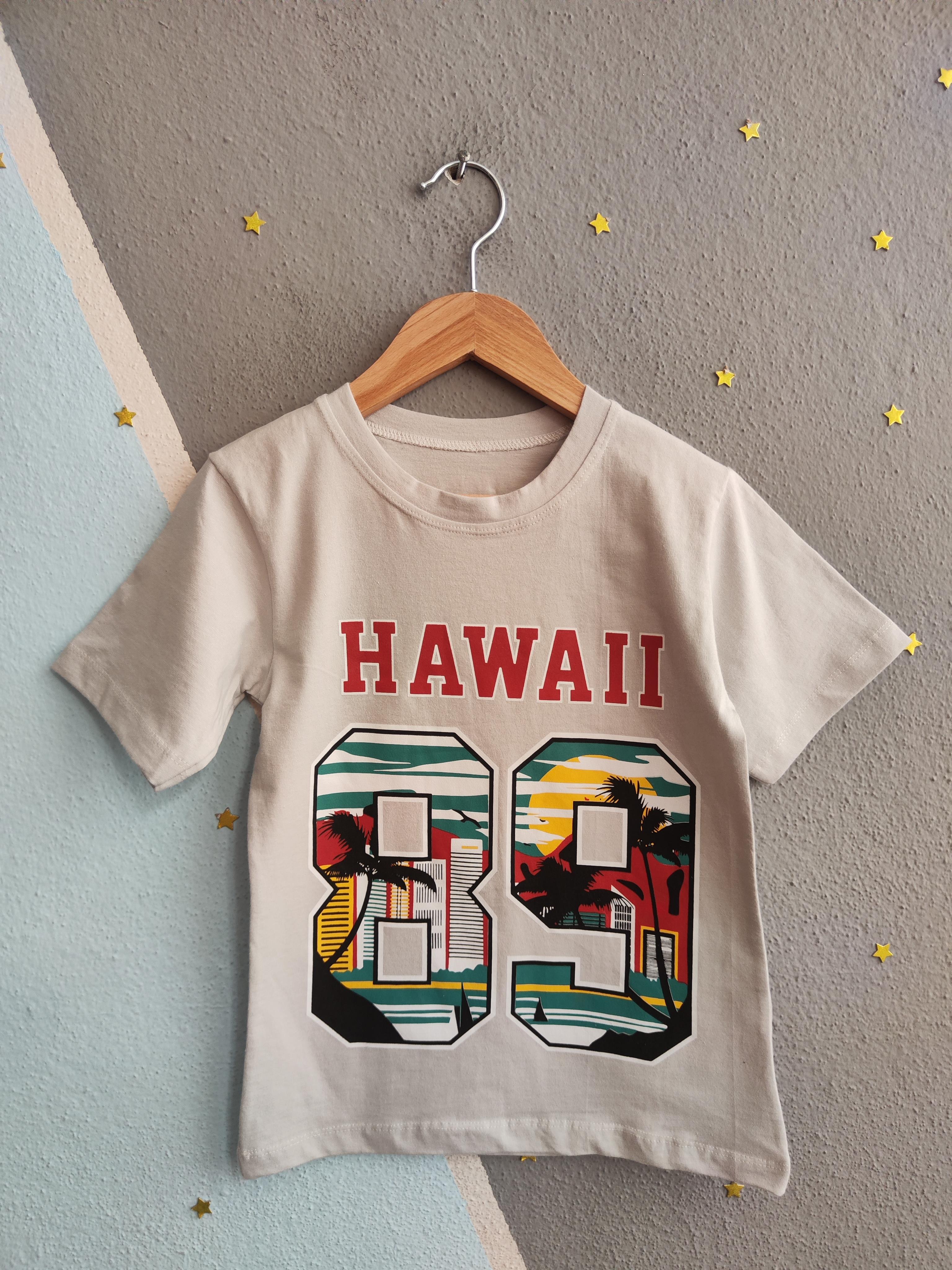 1578 -  Hawaii Baskılı Erkek Takım - Gri- Füme