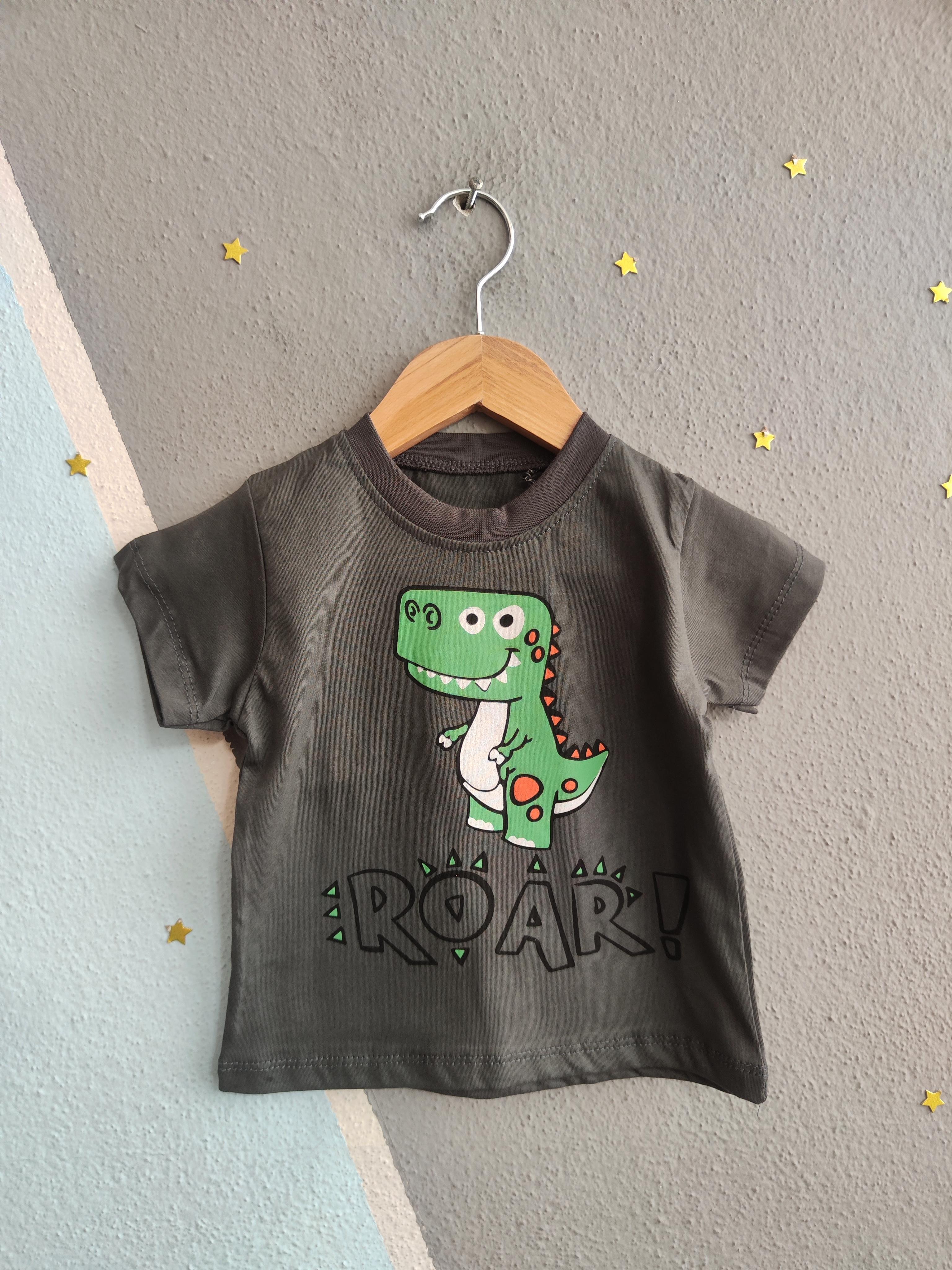 1592 - Roar Baskılı Erkek Çocuk Takım - Füme