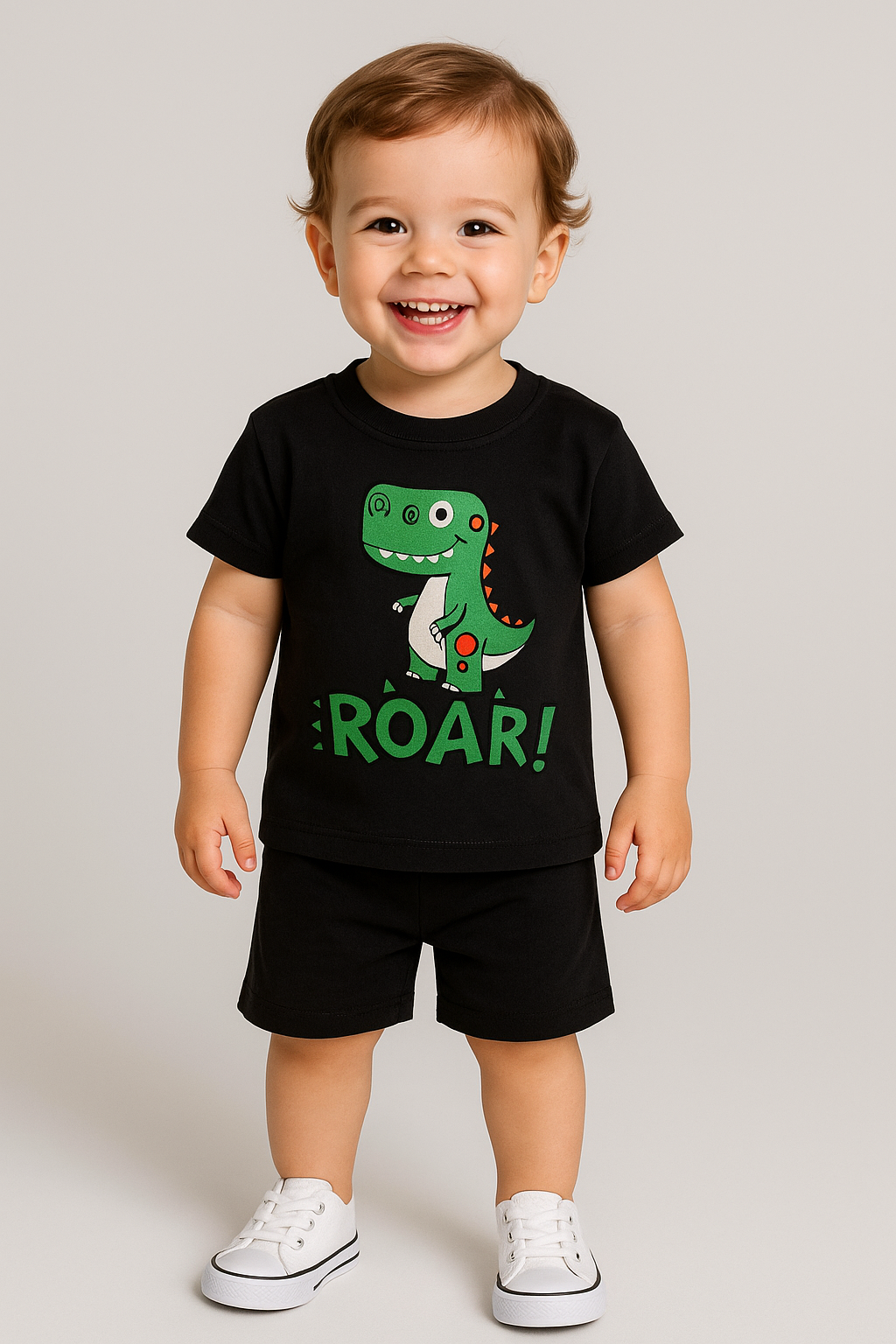 1592 - Roar Baskılı Erkek Çocuk Takım - Koyu Lacivert