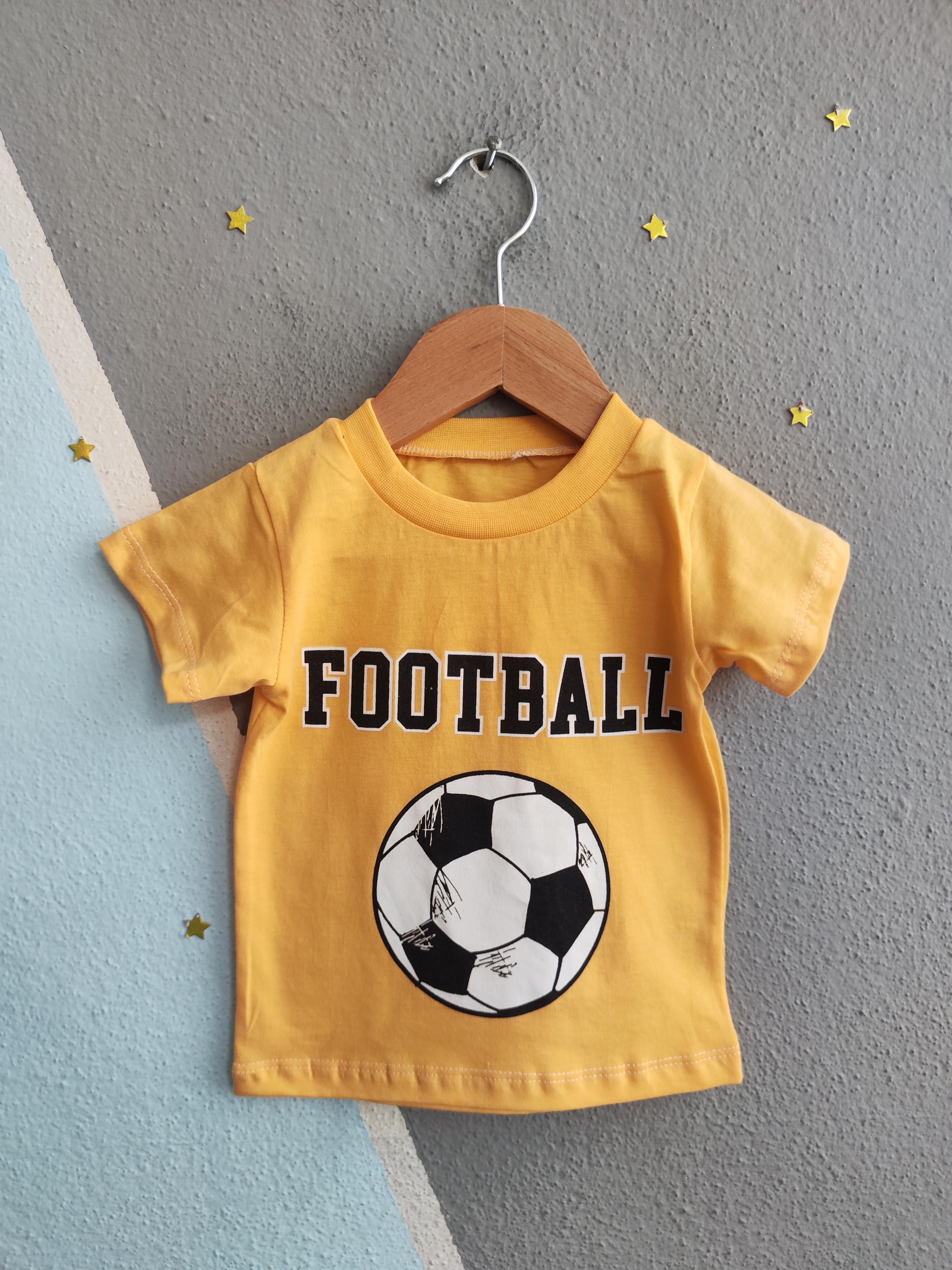 1604 - Futbol Topu Baskılı Aylık Erkek Çocuk Takım - Hardal