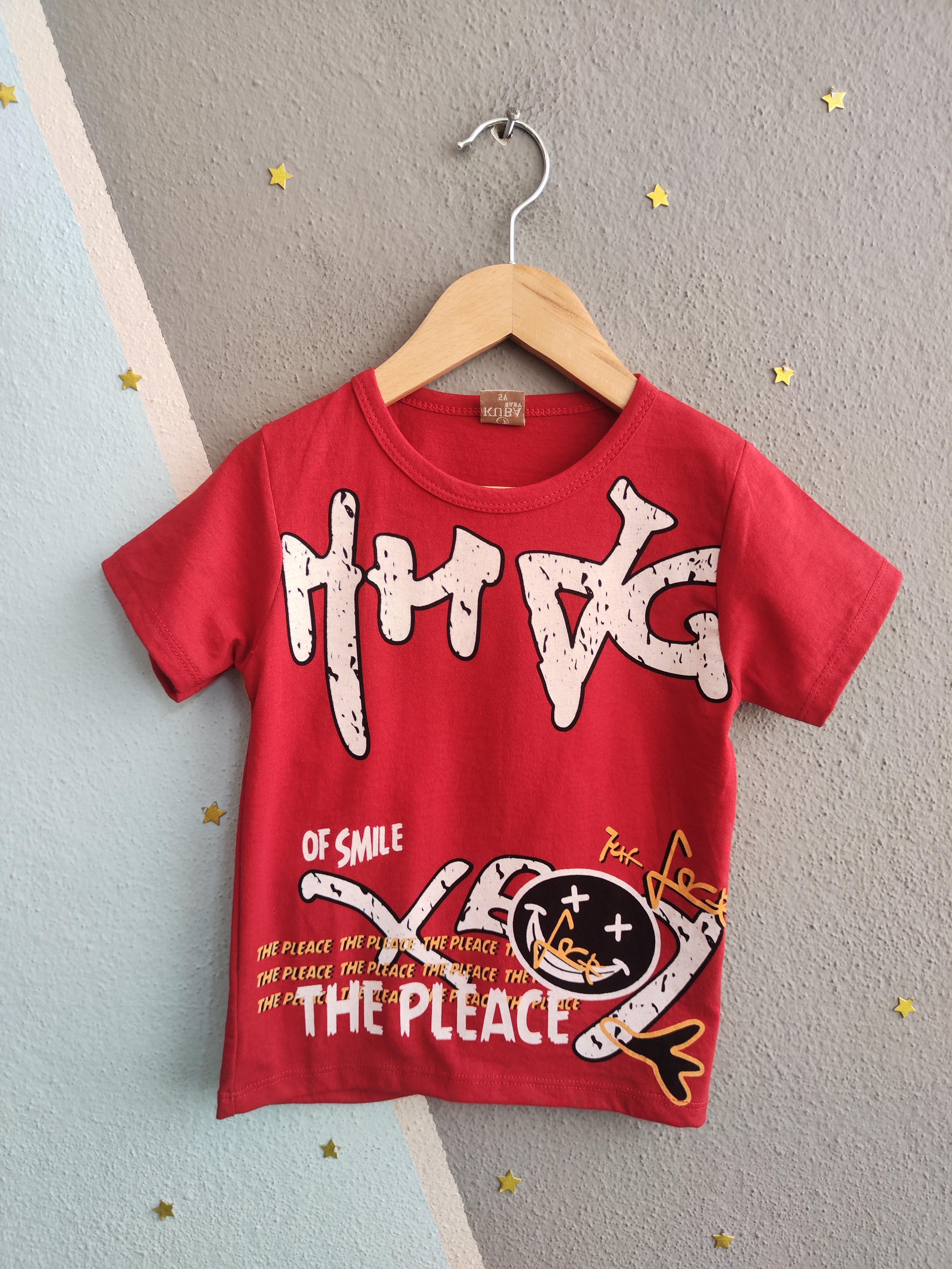 1610 - The Place Baskılı Erkek Takım - Kırmızı