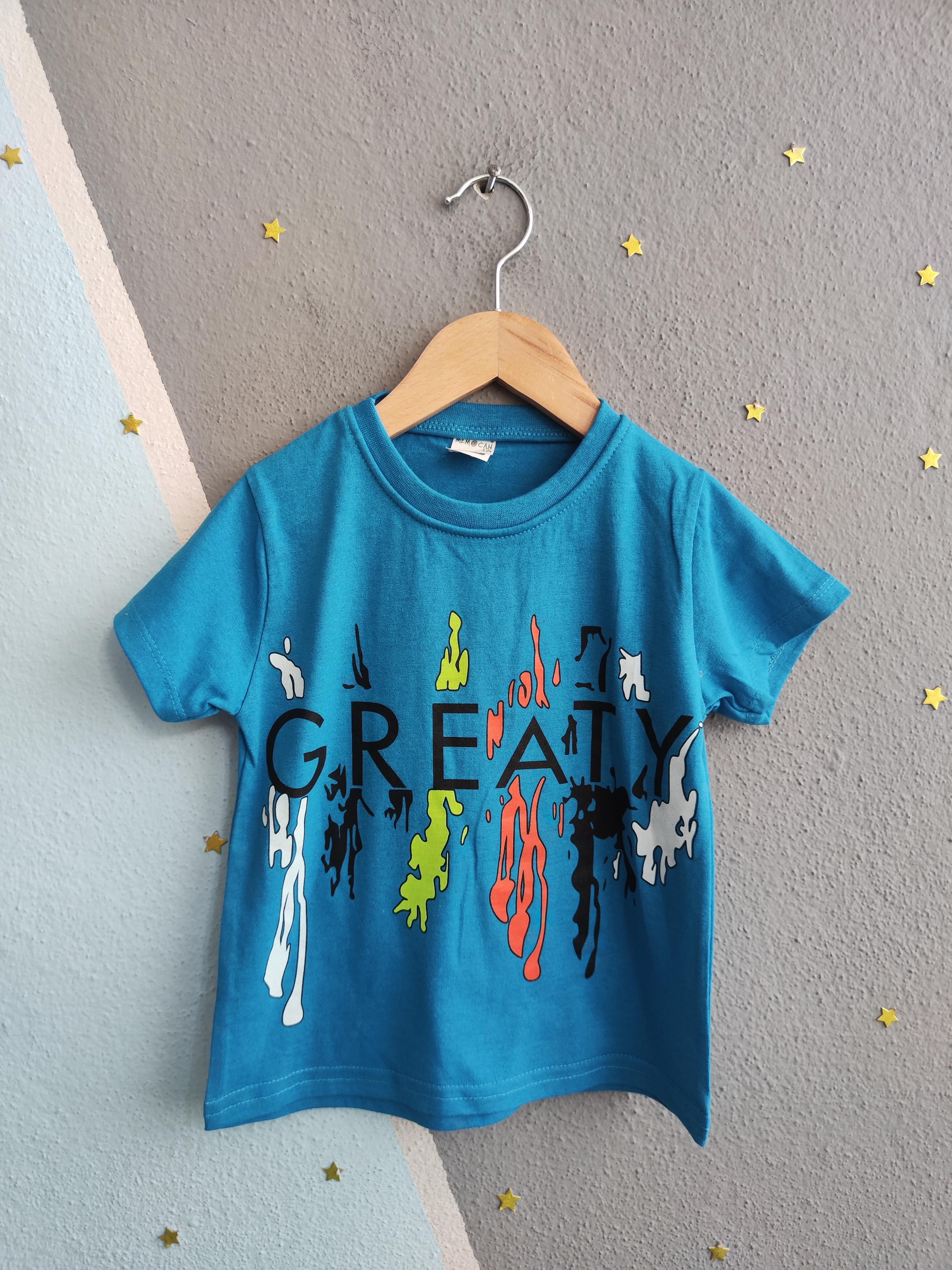 1620 - Greaty Baskılı Erkek Çocuk Takım - Mavi