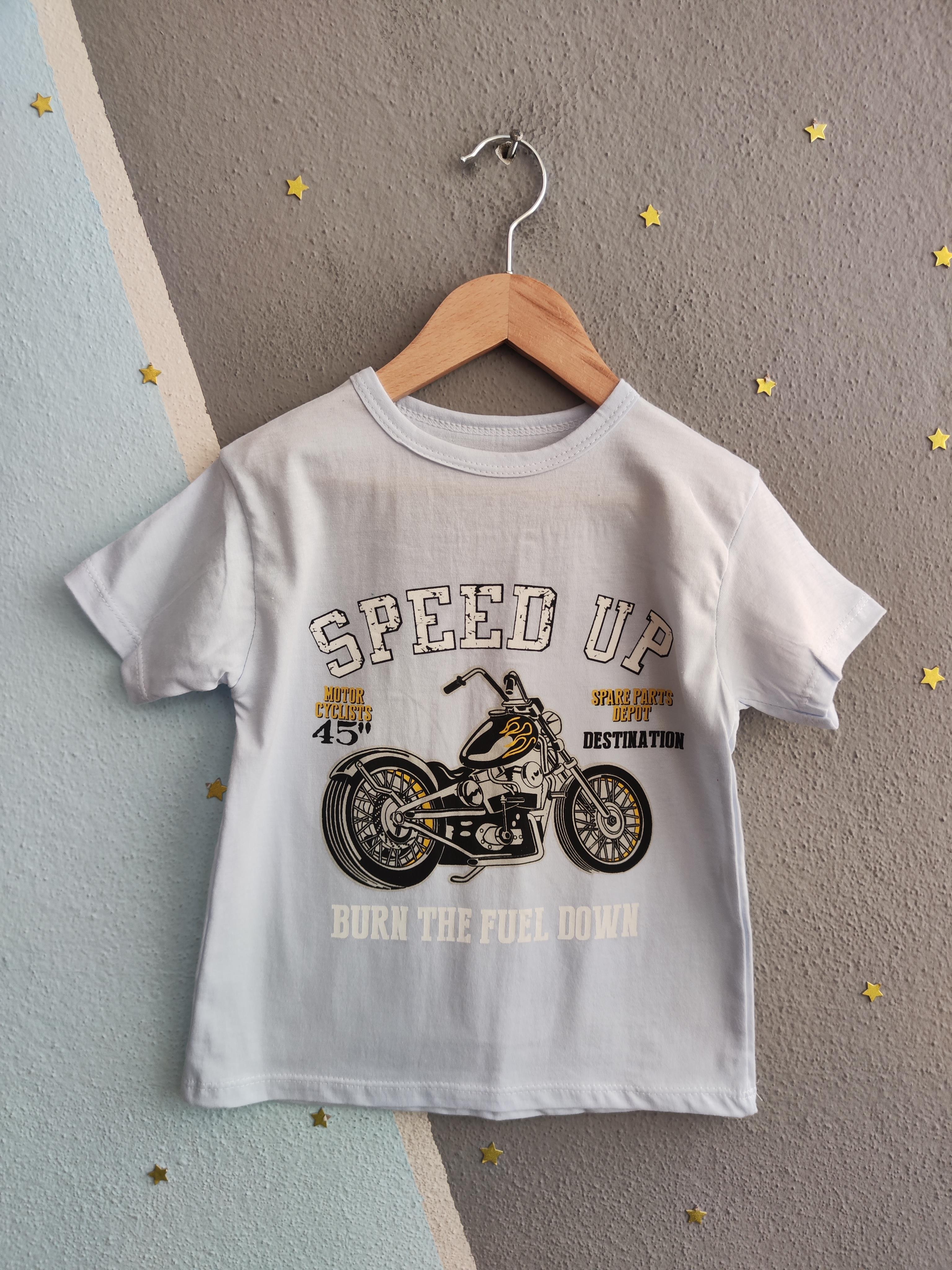 1644- Speed Up Baskılı Erkek Çocuk Takım - Buz Mavisi