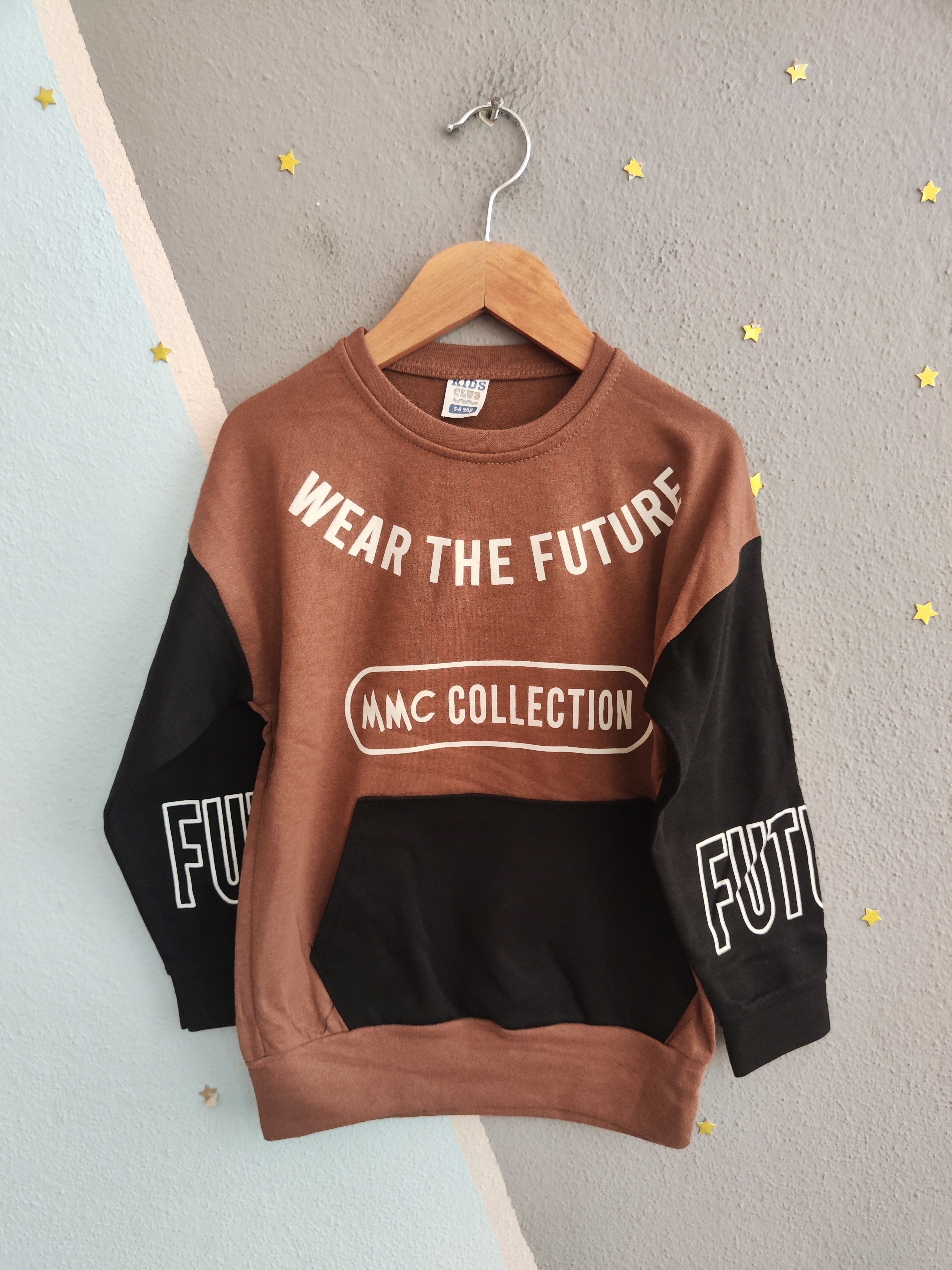 1700 - Wear The Future Baskılı Erkek Çocuk Takım - Koyu Kahve