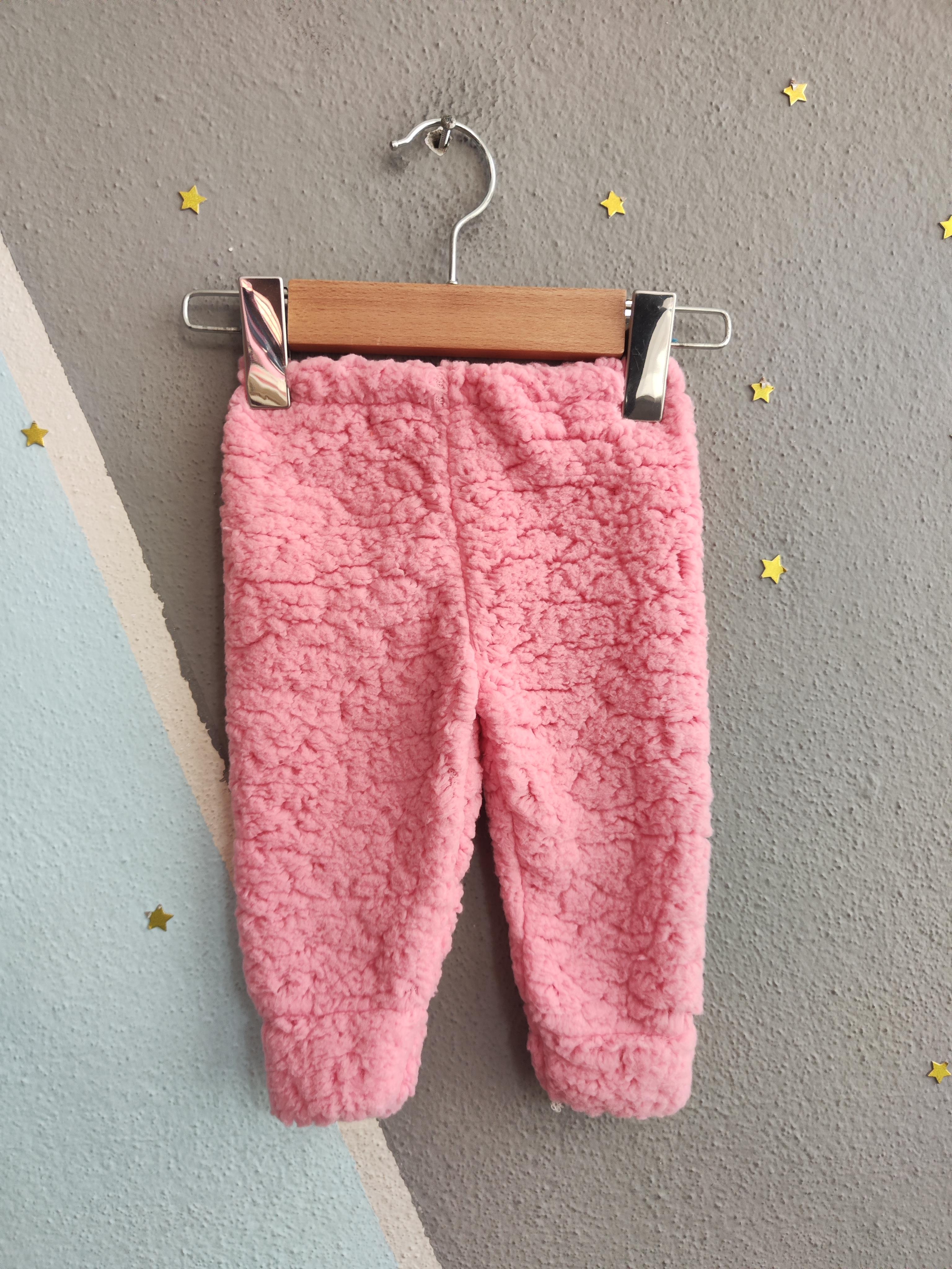 1811 - Ayıcıklı Kapüşonlu Peluş Kız Bebek Takımı - Toz Pembe