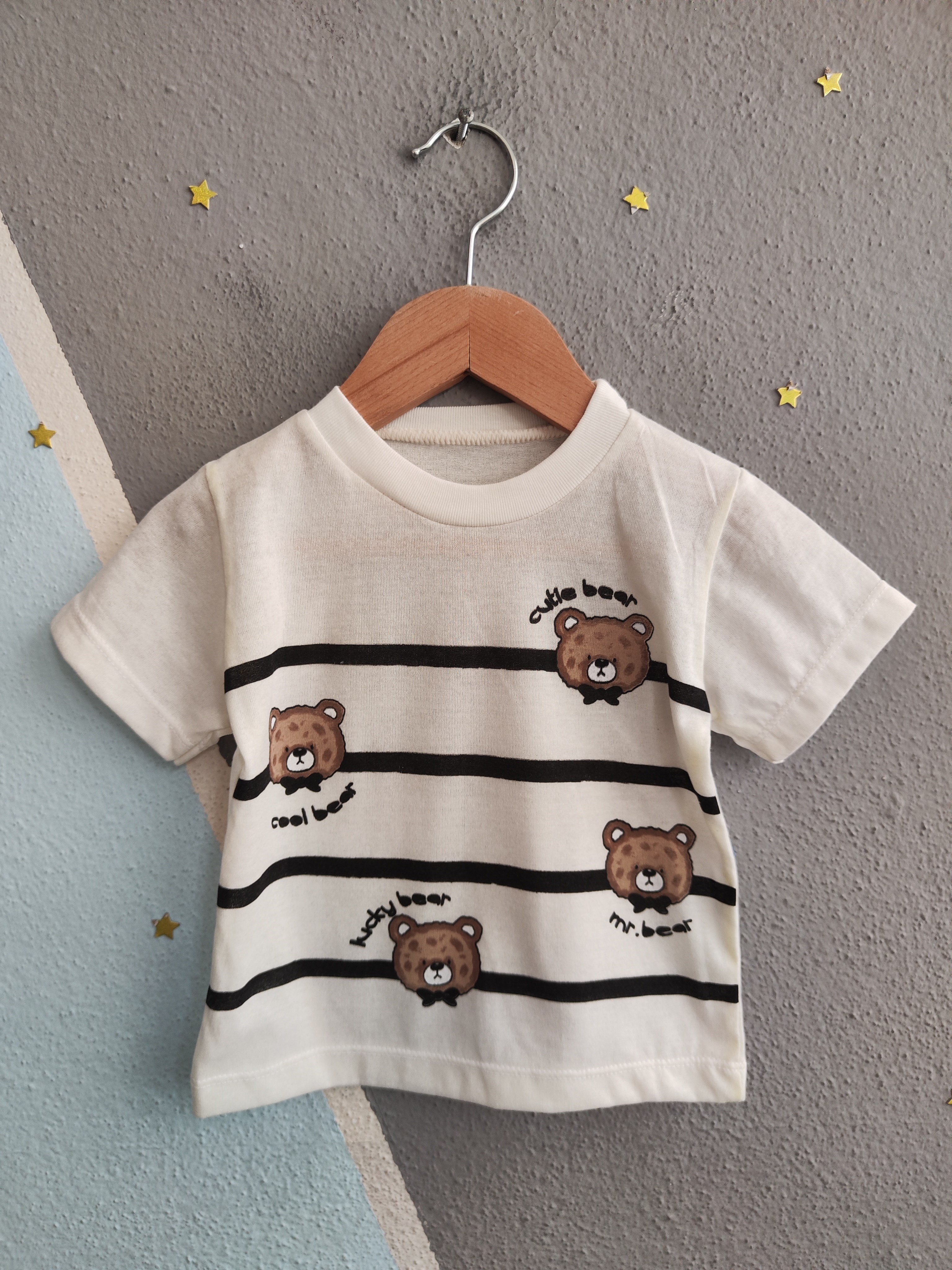 1980 -  Cool Bear Baskılı Erkek Bebek Takım - Siyah