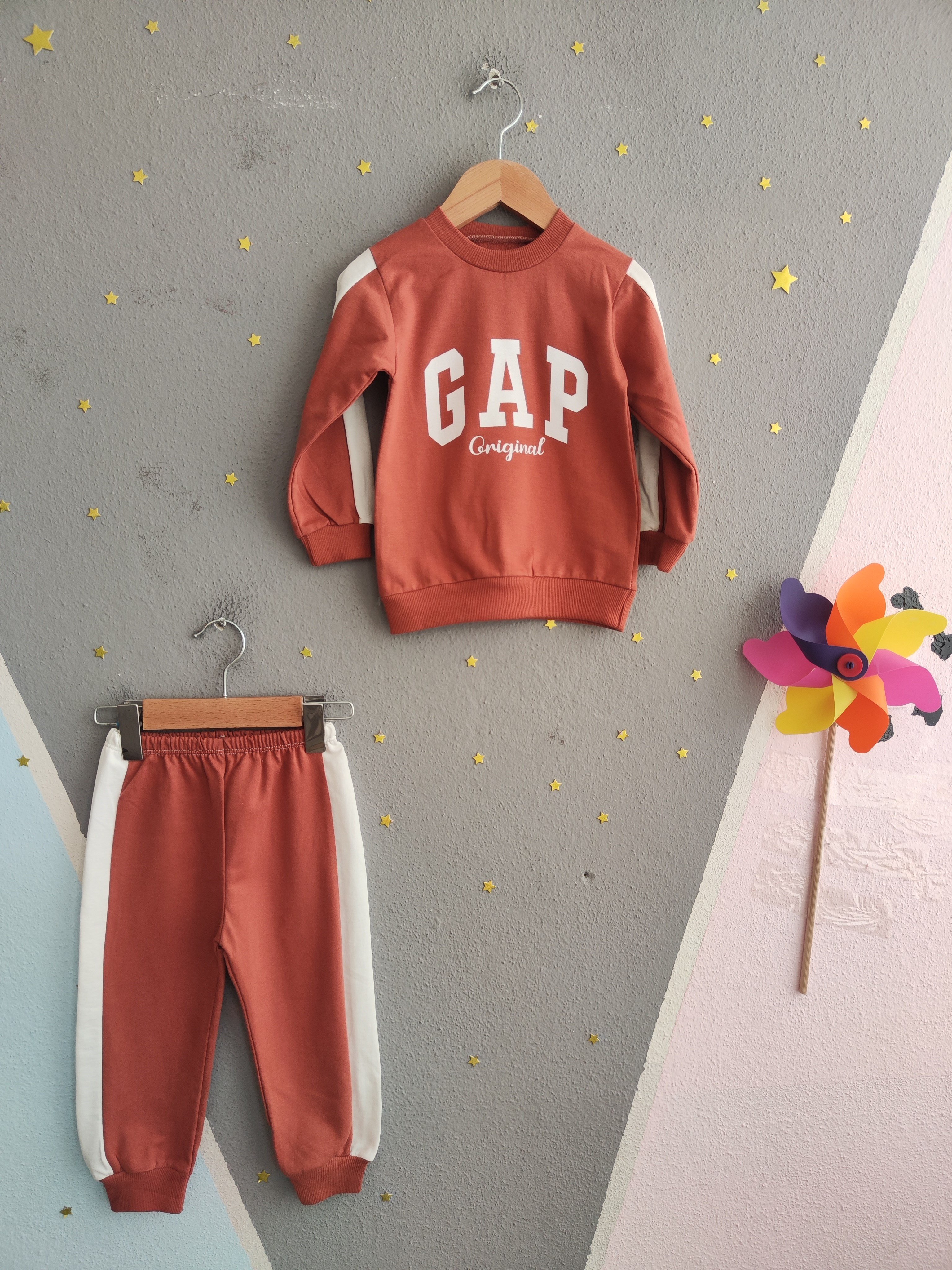 1986 - Original Baskılı Unisex Çocuk Takım - Taba