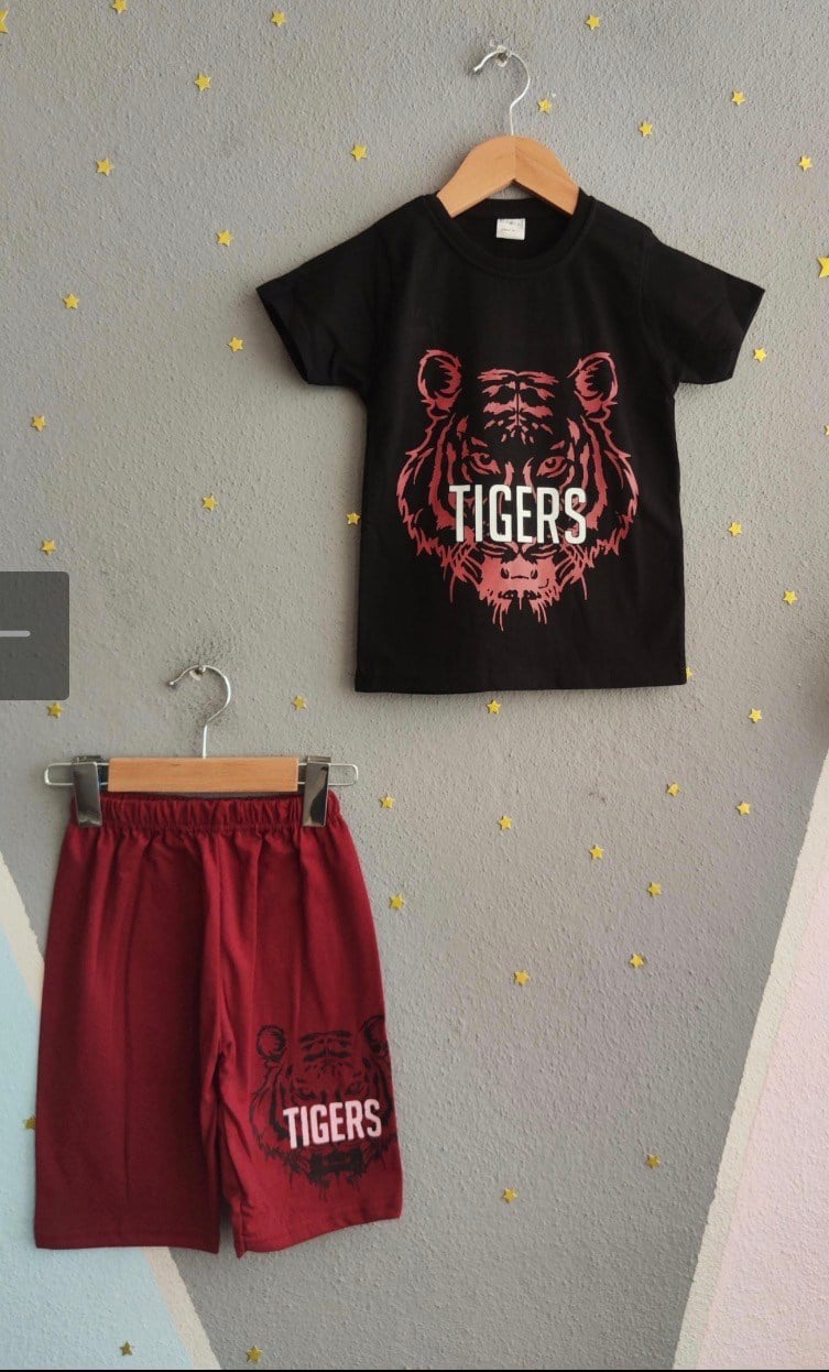 2009 - Tigers Baskılı Yazlık Erkek Takım - Bordo